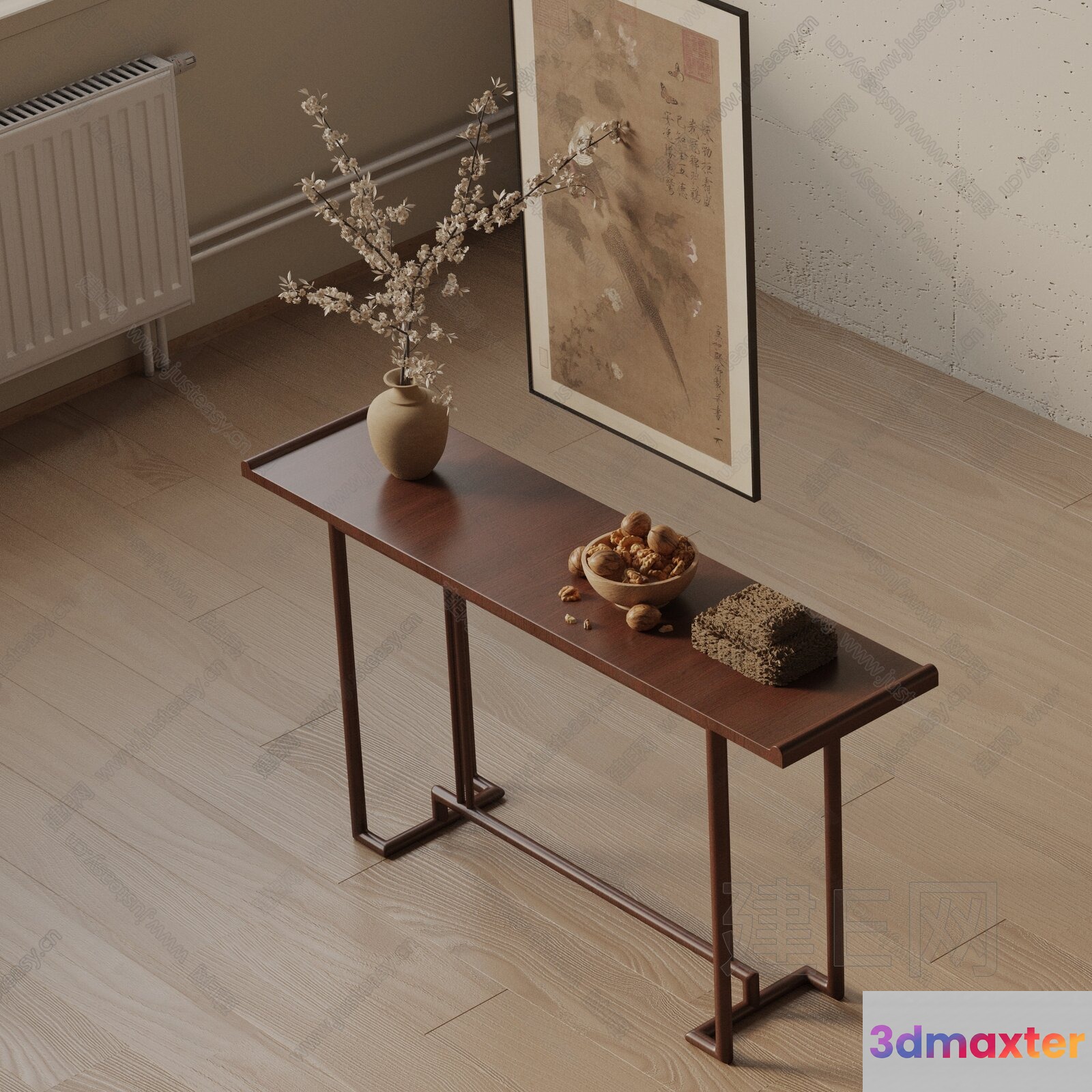 Simple Wooden Table 3D Model - 14303 - VRAY Render
