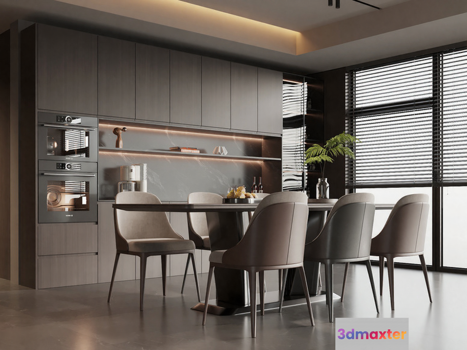 Modern Dining Room 3D Model - 4038 - VRAY Render