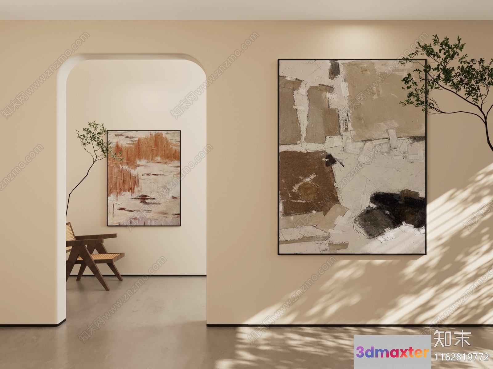 Modern Art Gallery 3D Model - 3780 - VRAY Render