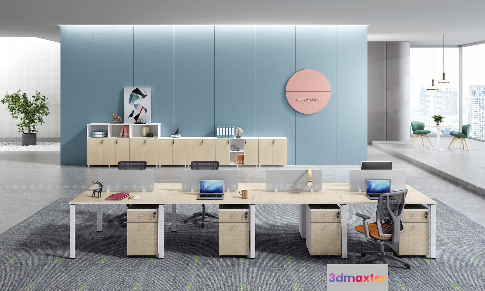 Modern Office Space 3D Model - 9227 - VRAY Render