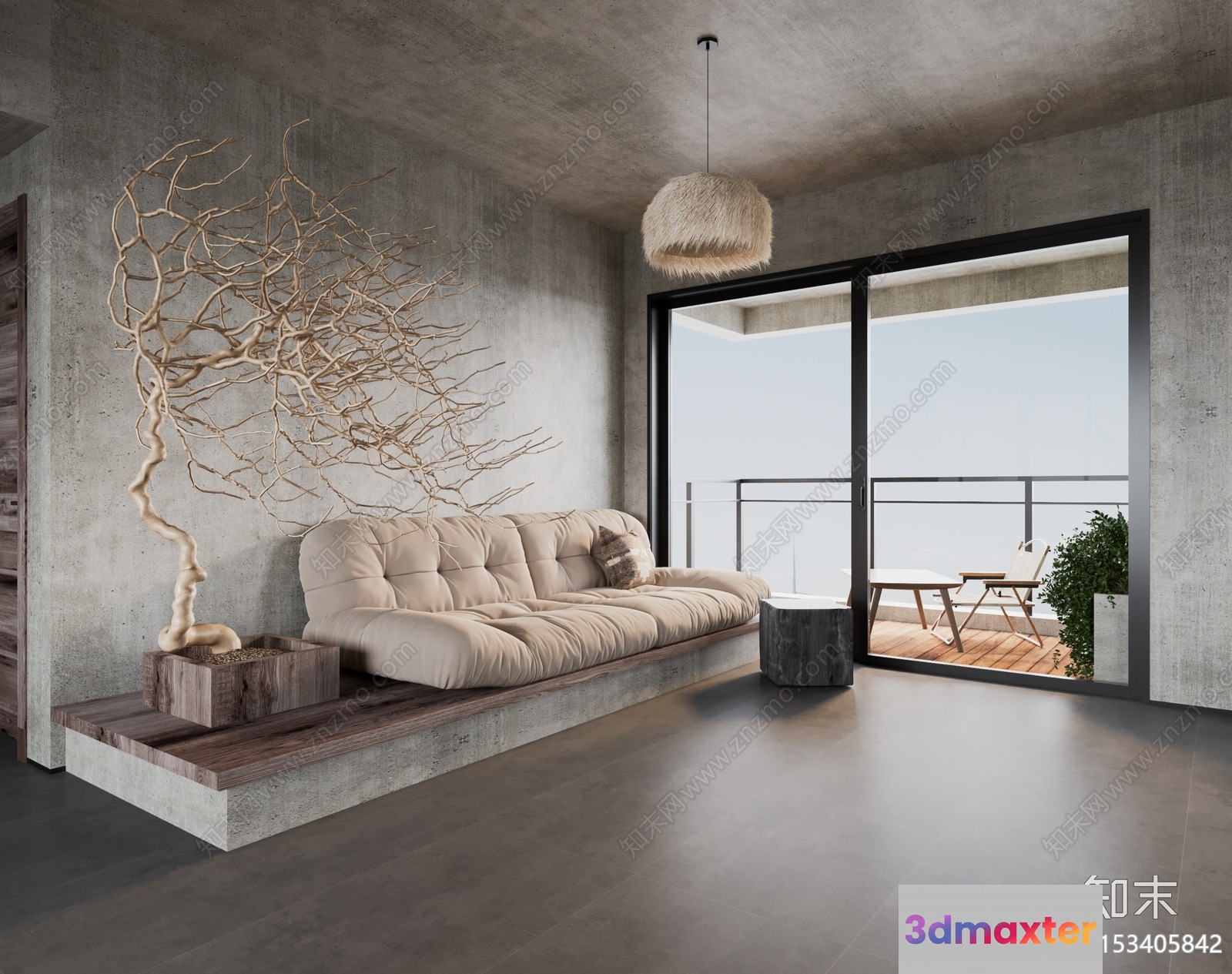 Modern Minimalist Room 3D Model - 11195 - VRAY Render