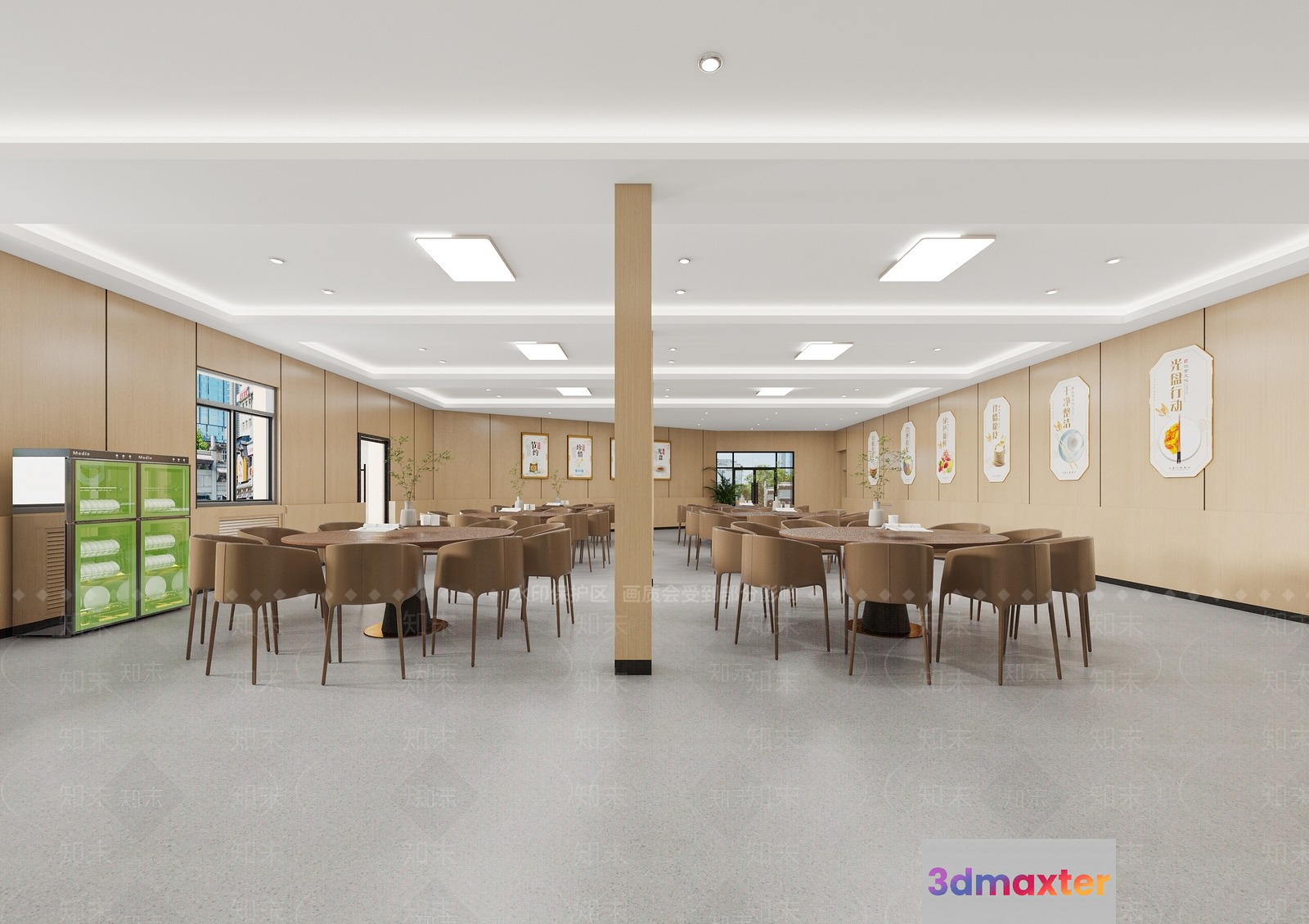 A Large Empty Dining Room 3D Model - 13700 - VRAY Render
