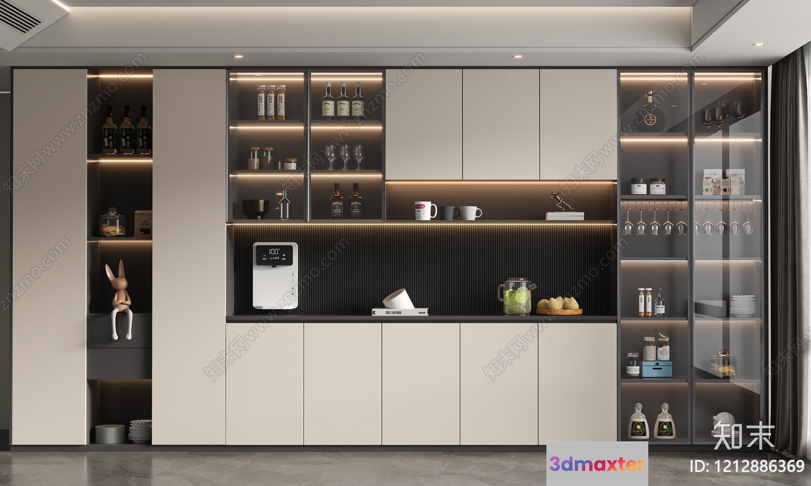 Modern Kitchen Cabinets 3D Model - 20047 - VRAY Render