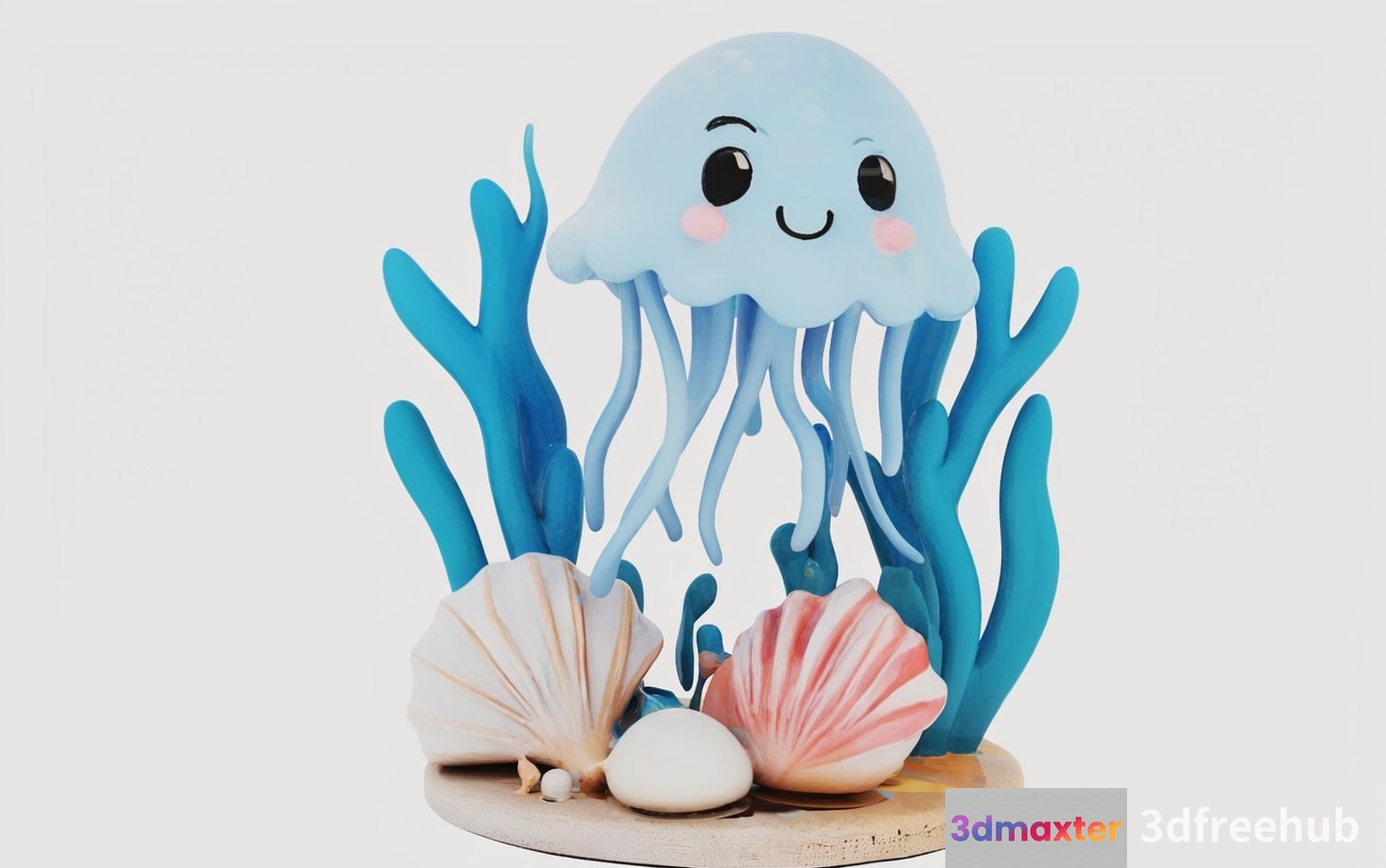 A Cartoon Jellyfish 3D Model - 22856 - VRAY Render
