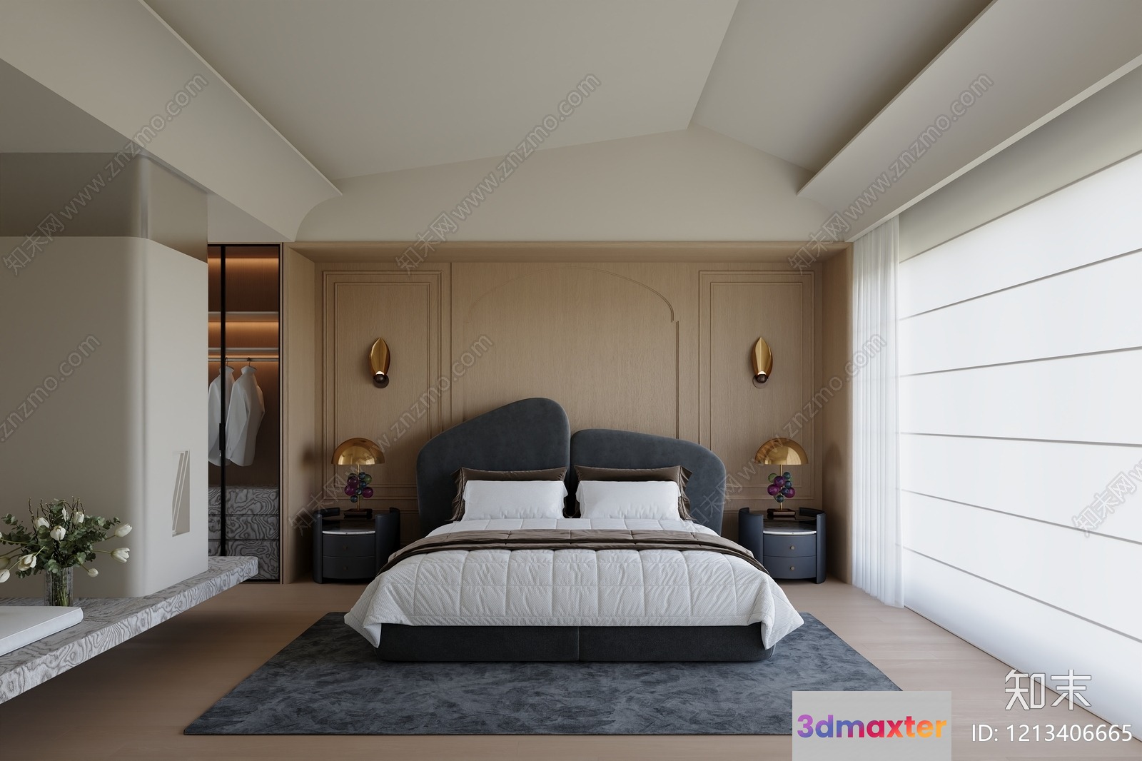 Cozy Bedroom 3D Model - 5616 - VRAY Render