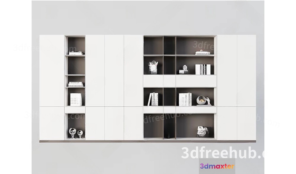 Modern Bookshelf 3D Model - 18547 - VRAY Render