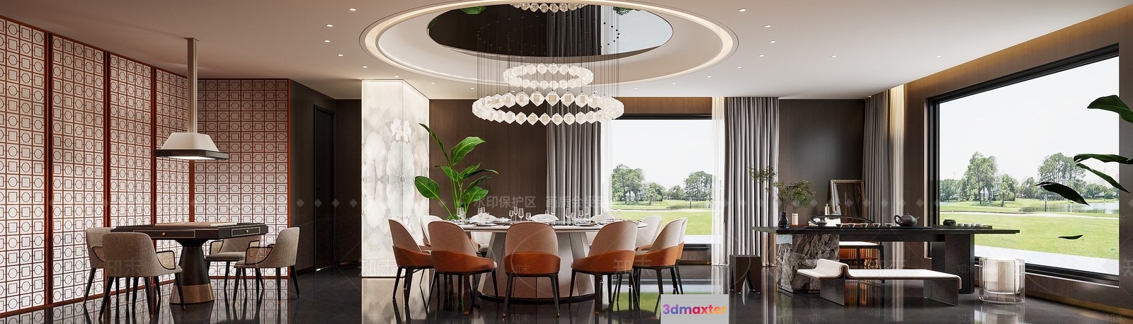 Modern Dining Room 3D Model - 3178 - VRAY Render