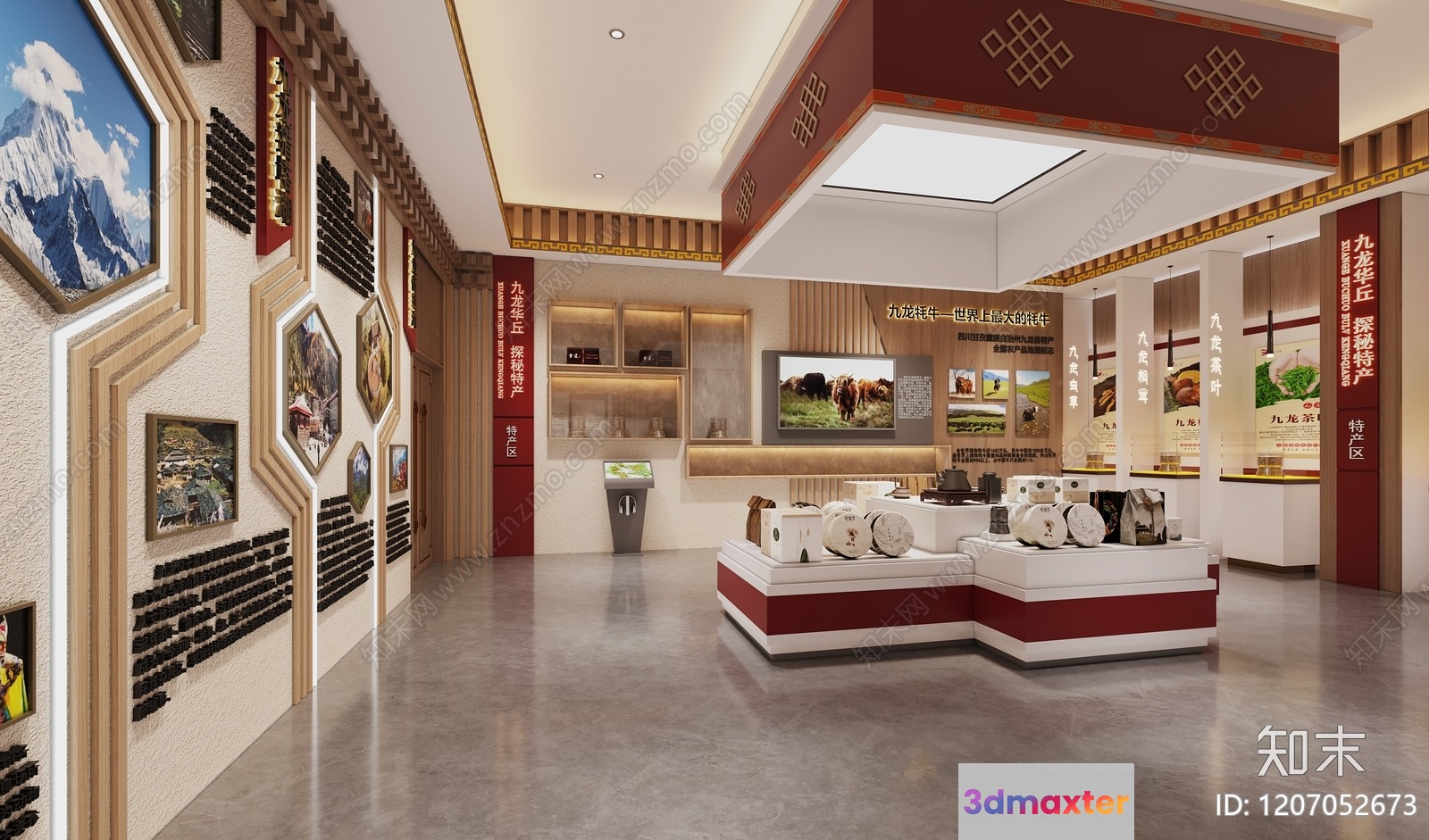 A Museum-Like Room With Displays And Artifacts 3D Model - 6554 - VRAY Render