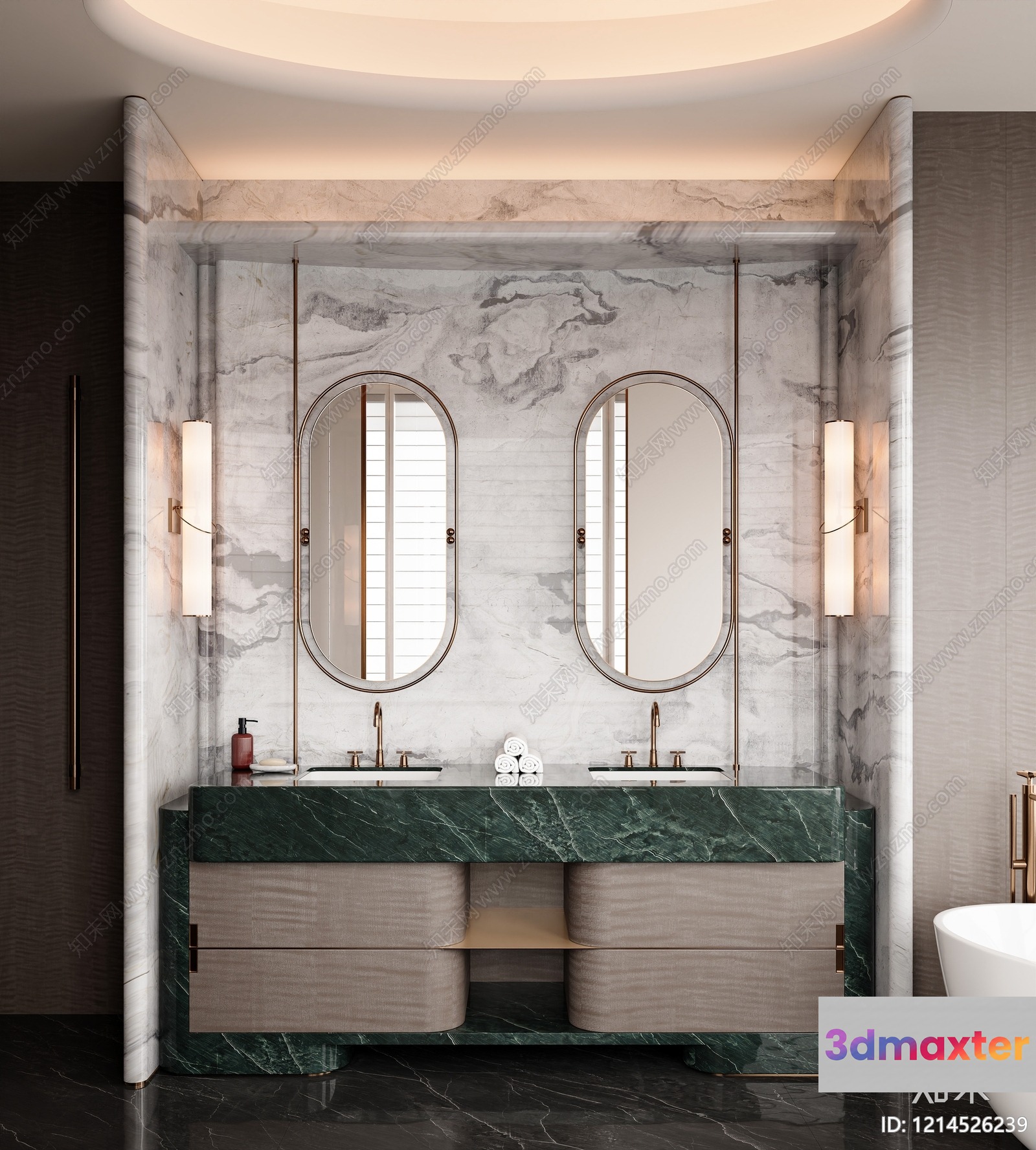 A Modern Bathroom Vanity 3D Model - 12913 - VRAY Render