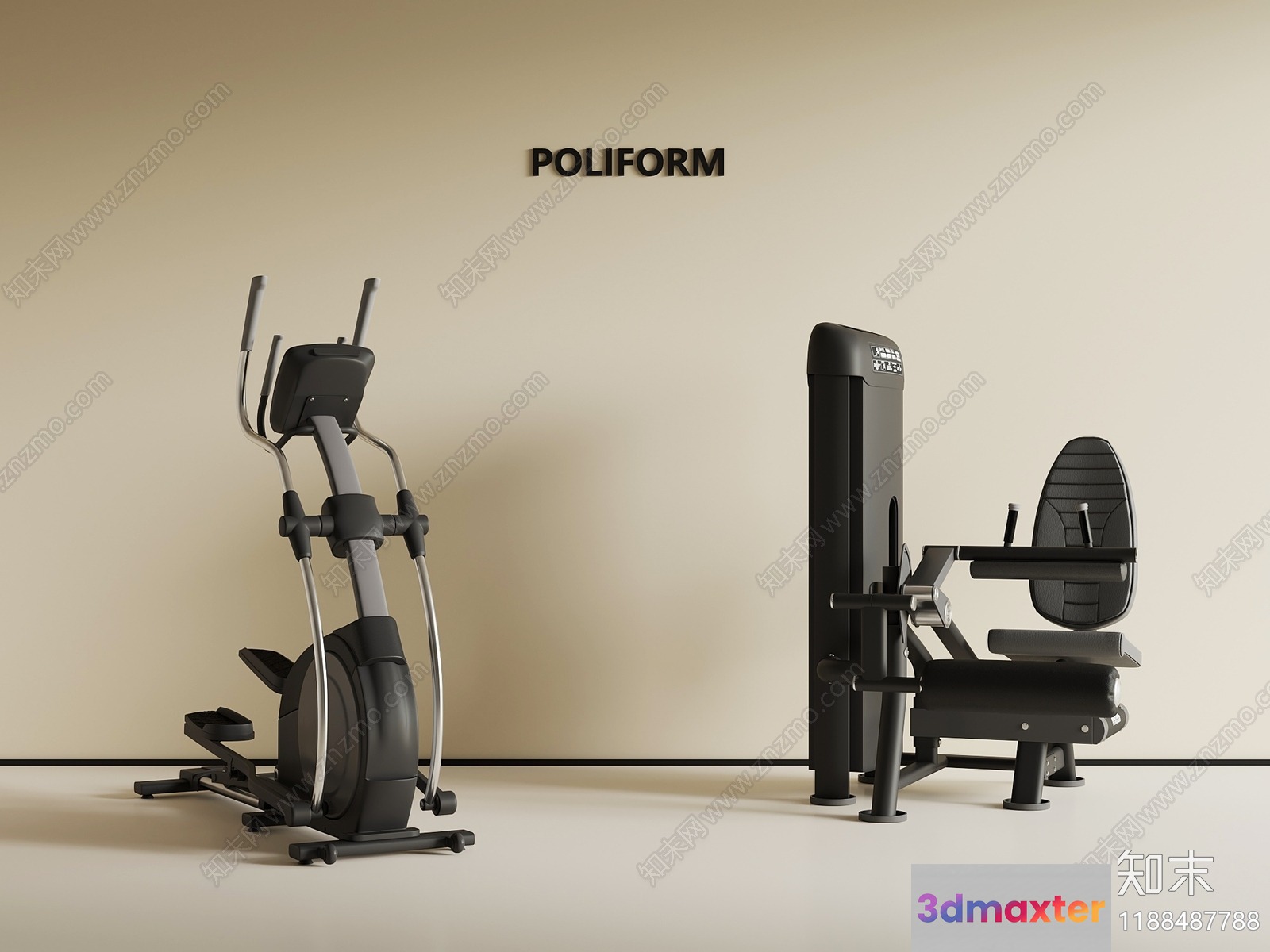The Main Subject Is A Gym With Exercise Equipment 3D Model - 1638 - VRAY Render