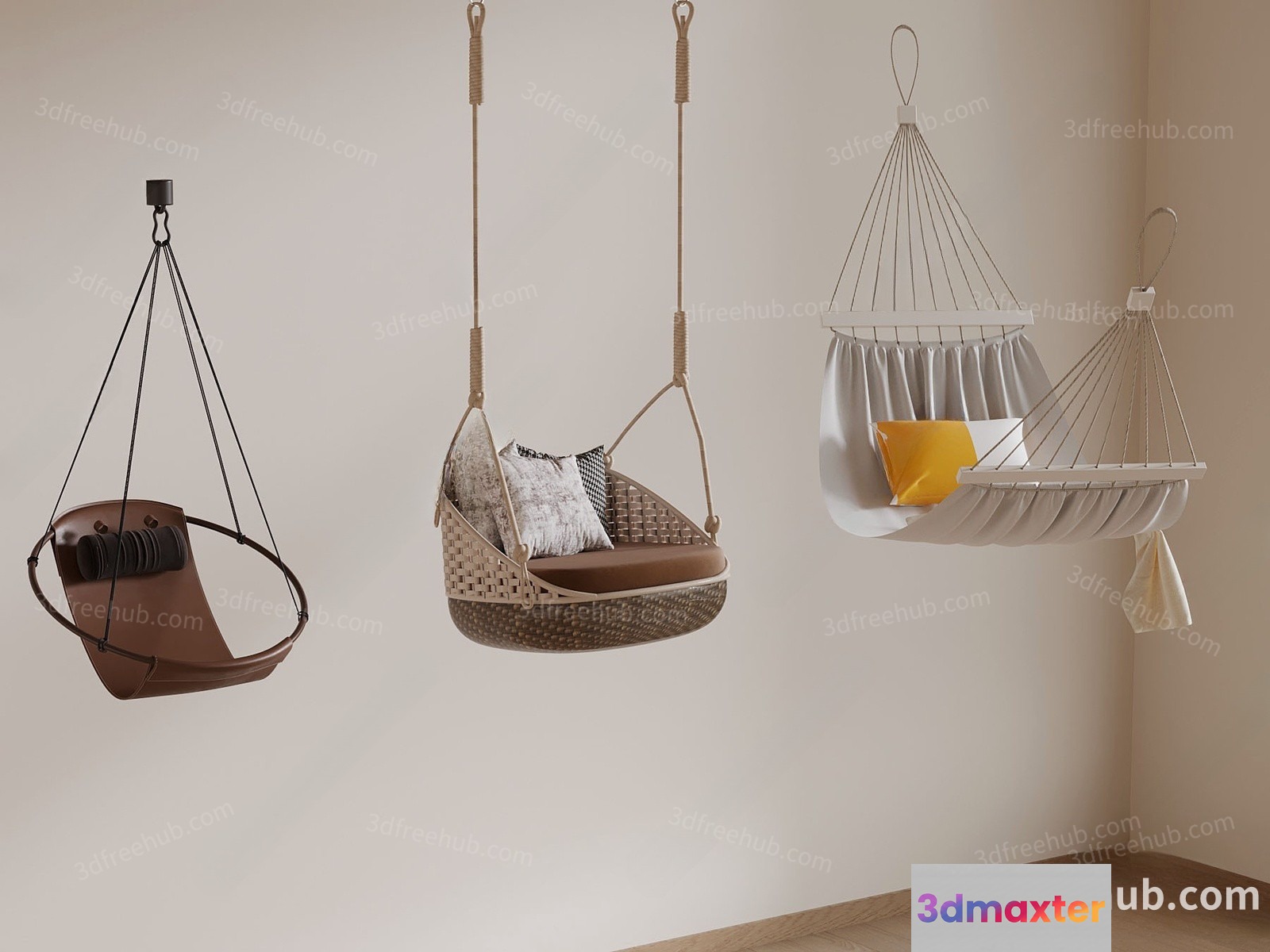 Cozy Hanging Chairs 3D Model - 18511 - VRAY Render
