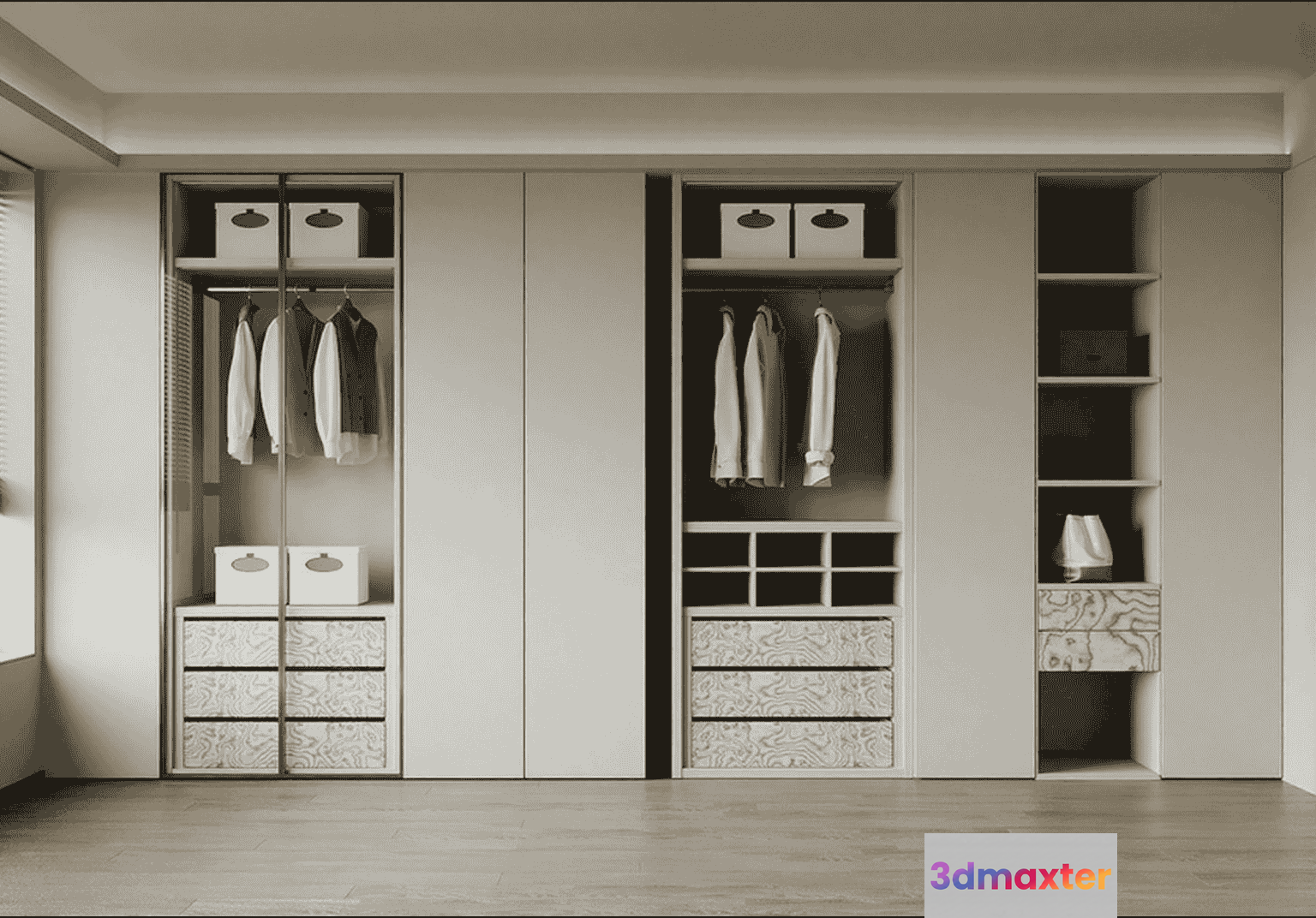 Modern White Closet 3D Model - 15699 - VRAY Render