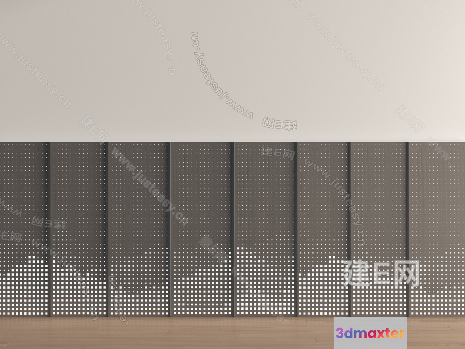 A Wall With A Grid Pattern 3D Model - 12244 - VRAY Render