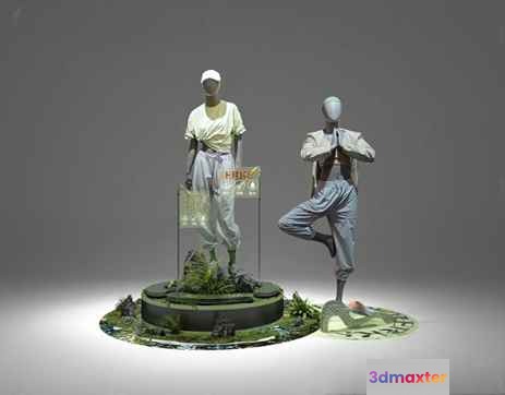A Mannequin In A Yoga Pose 3D Model - 17918 - VRAY Render