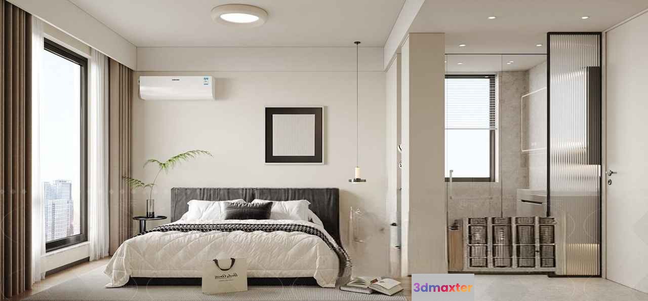 Cozy Modern Bedroom 3D Model - 11879 - VRAY Render