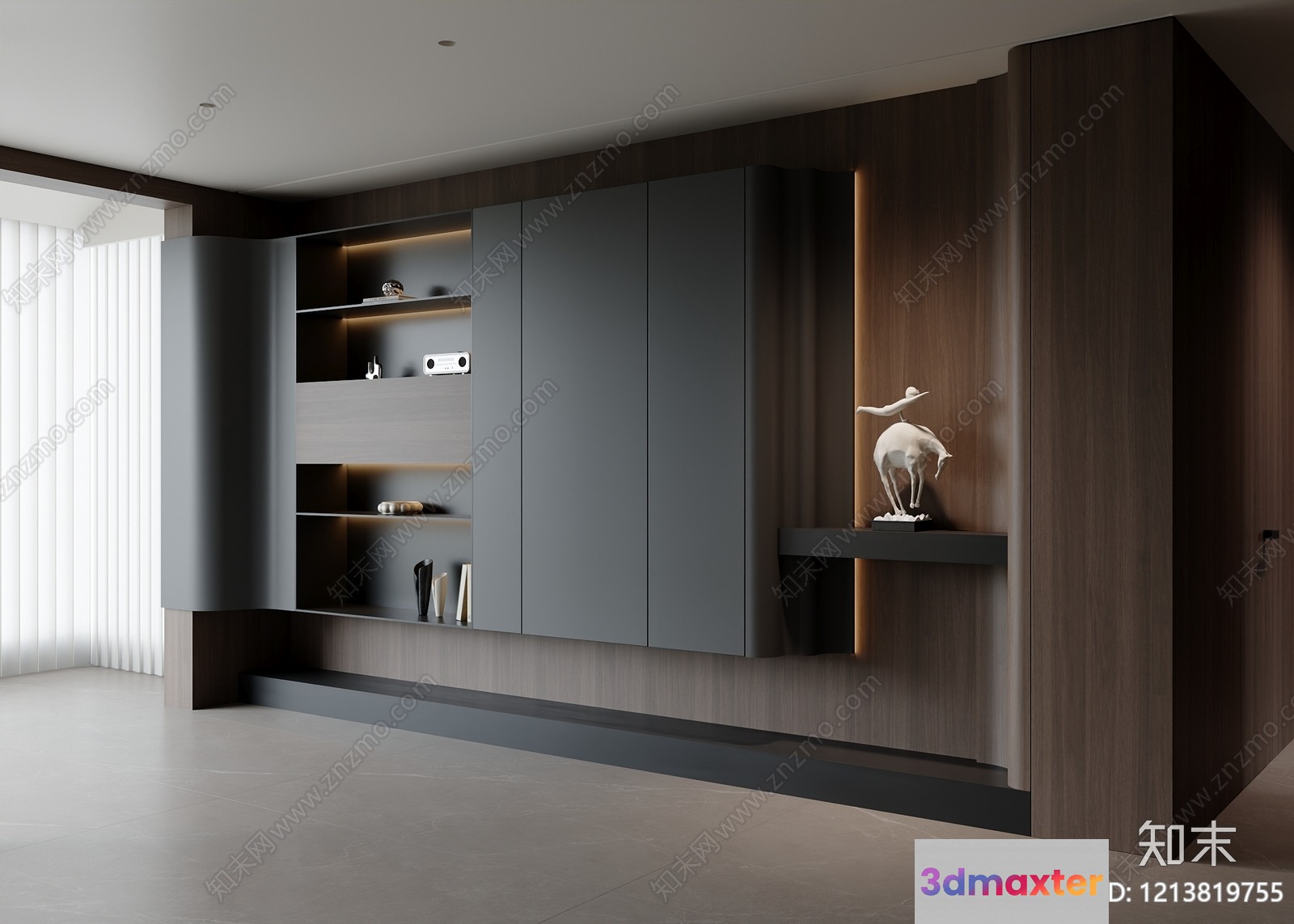 Modern Display Cabinet 3D Model - 21900 - VRAY Render