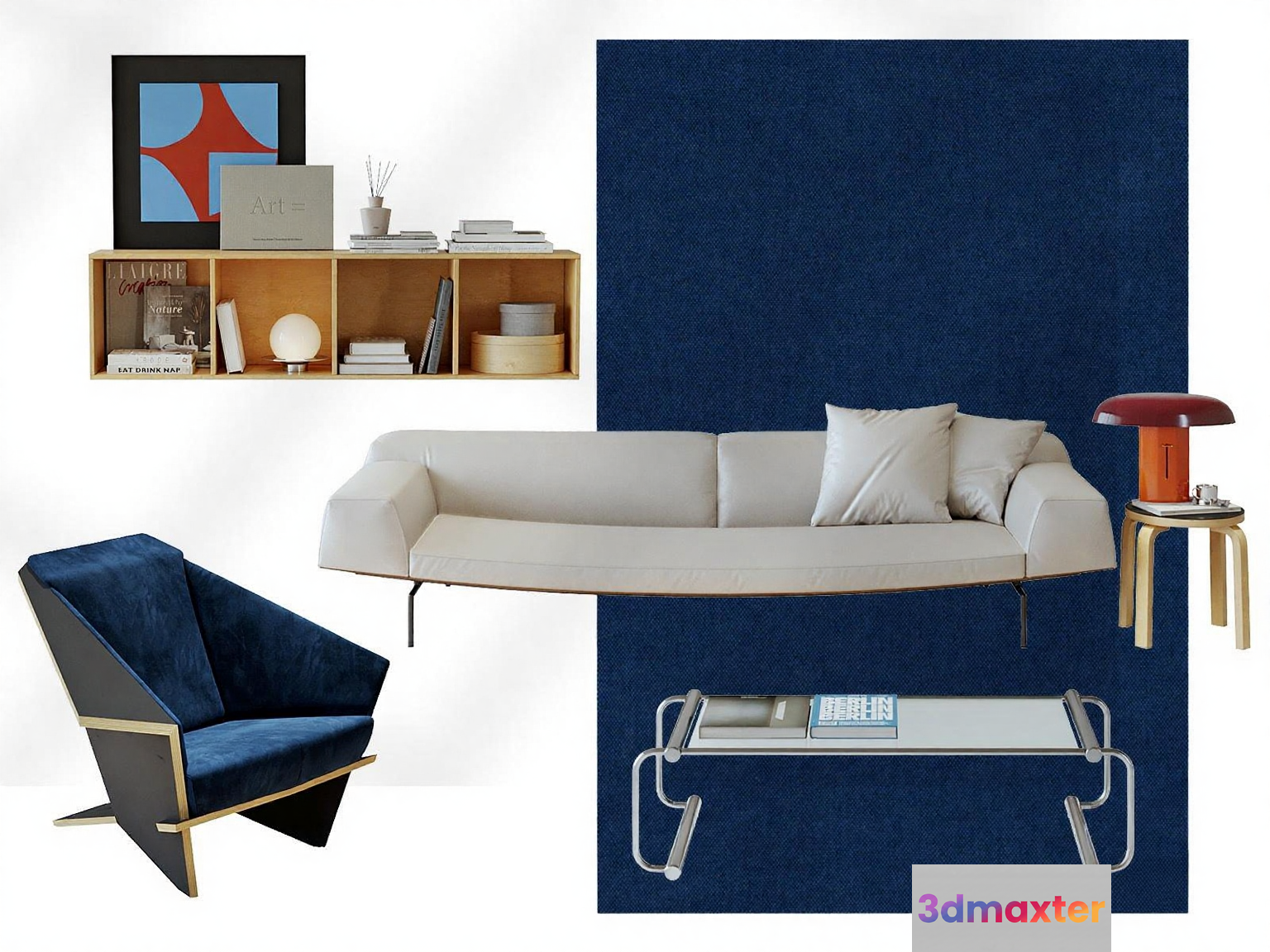 Modern Living Room 3D Model - 10500 - VRAY Render
