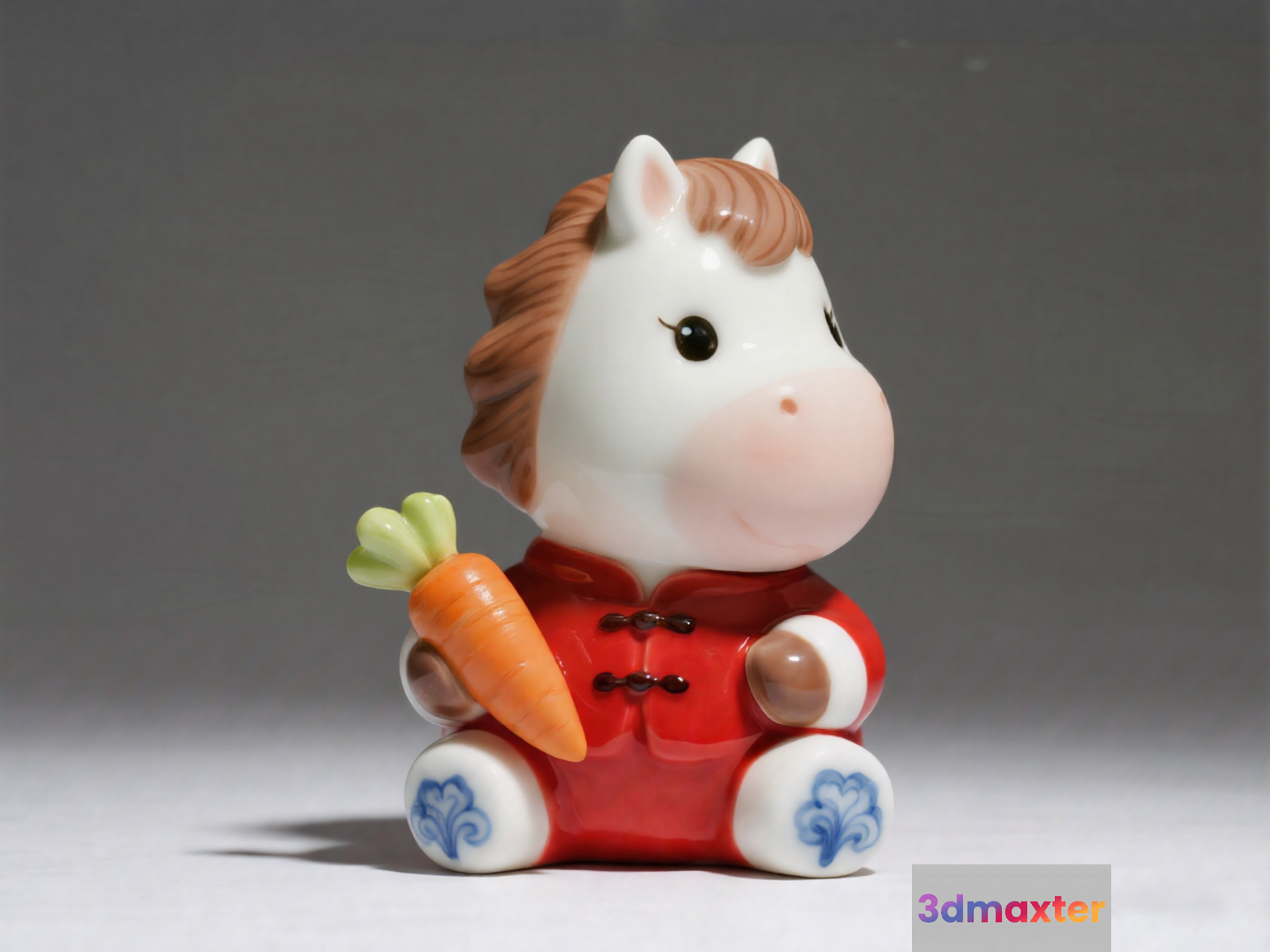 Ceramic Horse Figurine 3D Model - 12349 - VRAY Render