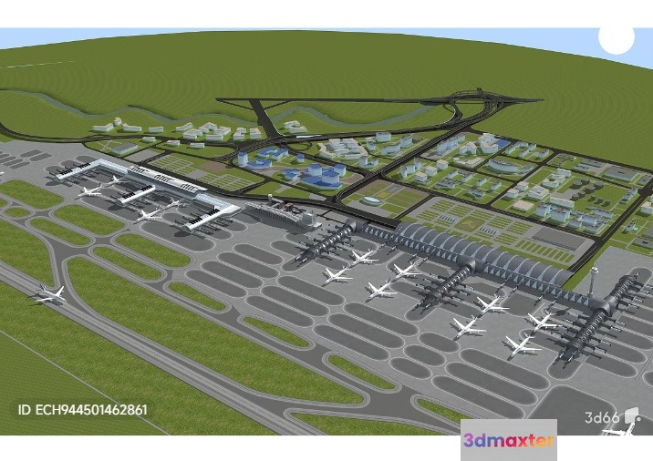 An Airport Terminal 3D Model - 12632 - VRAY Render