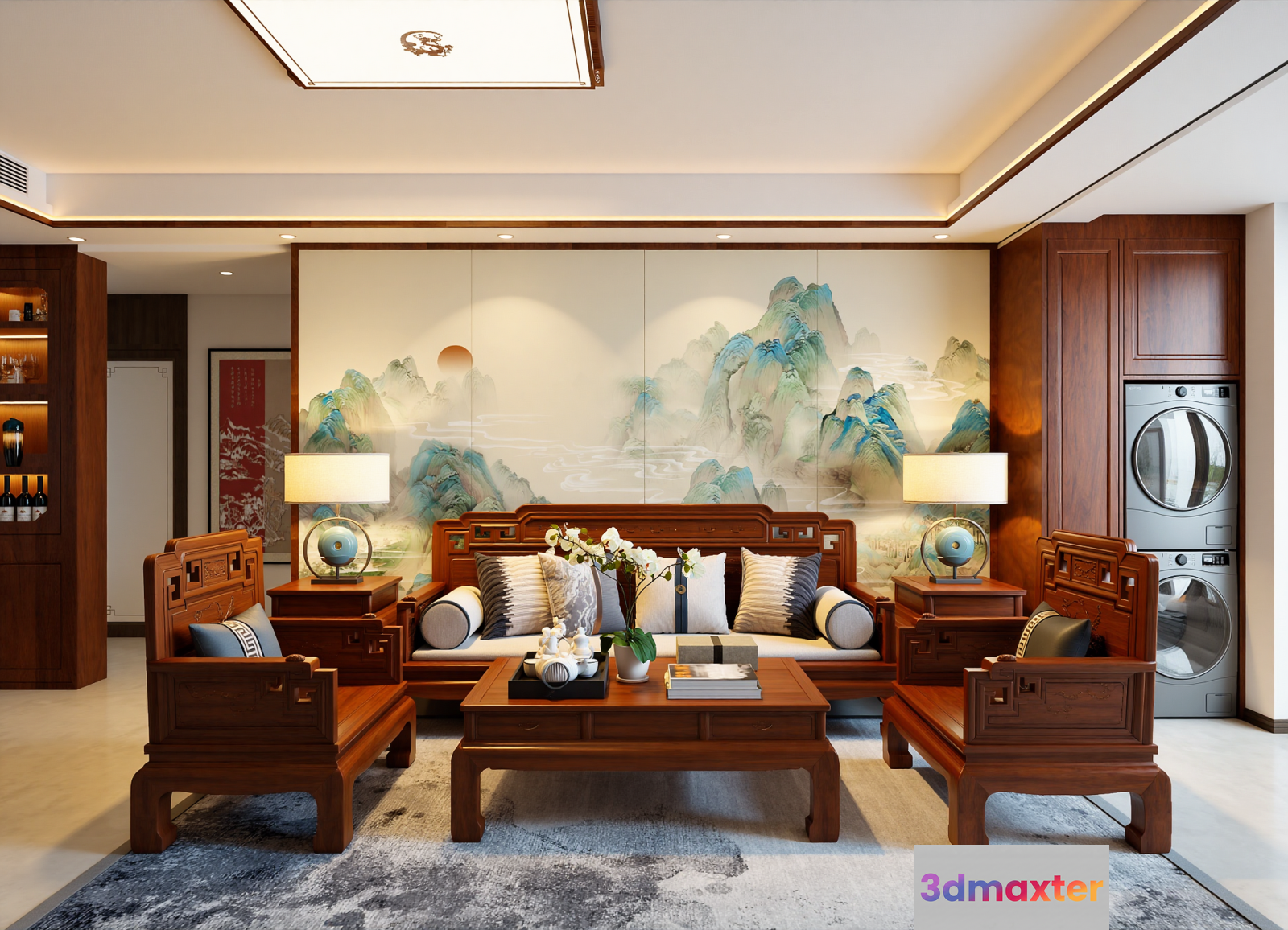 Modern Living Room 3D Model - 16430 - VRAY Render
