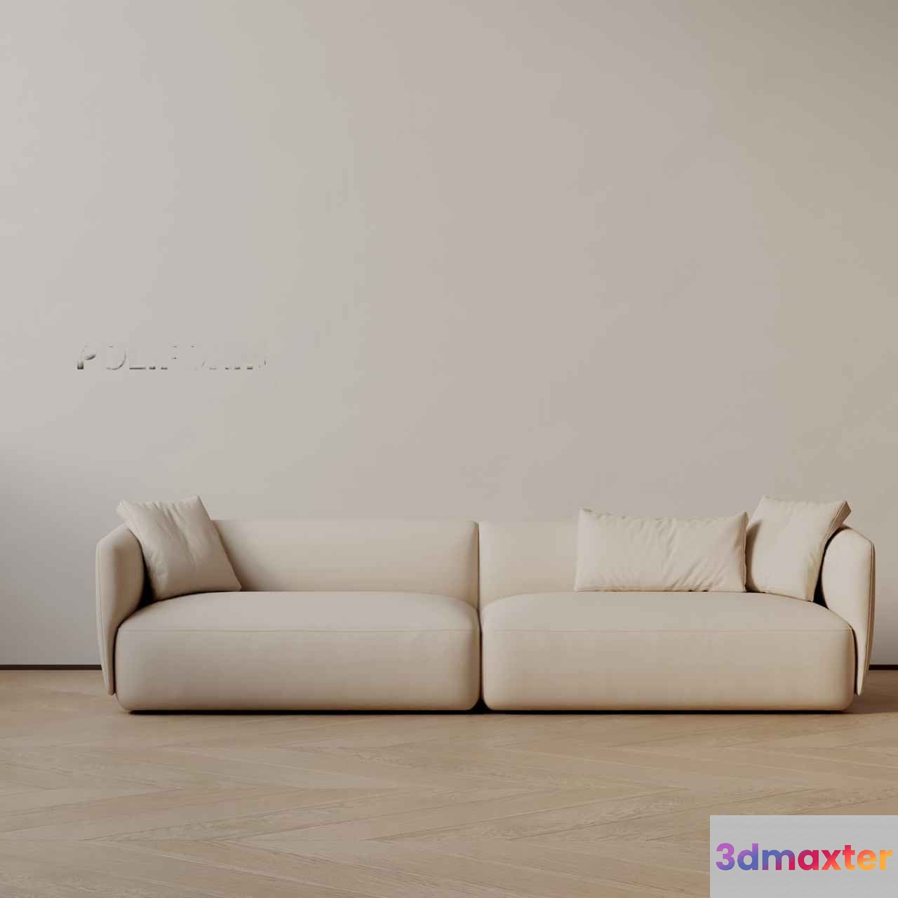 Modern White Sofa 3D Model - 8499 - VRAY Render