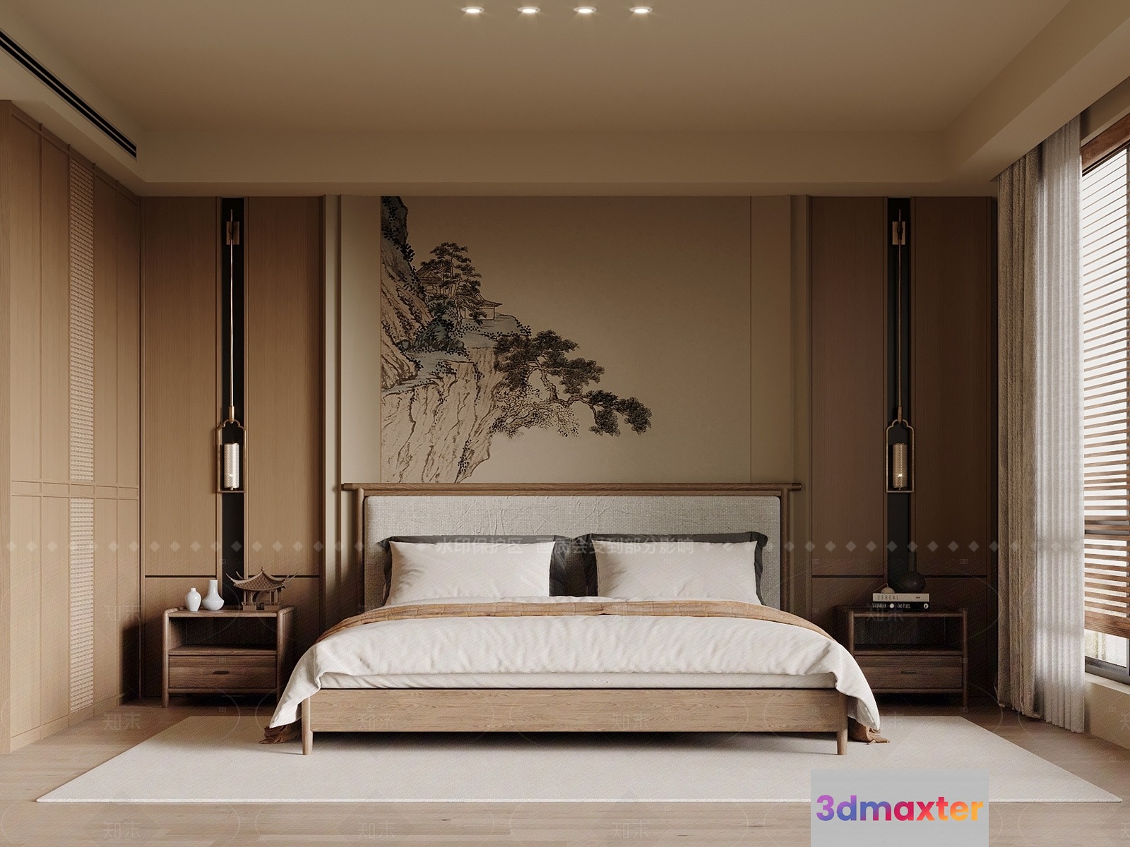 Cozy Bedroom 3D Model - 16411 - VRAY Render