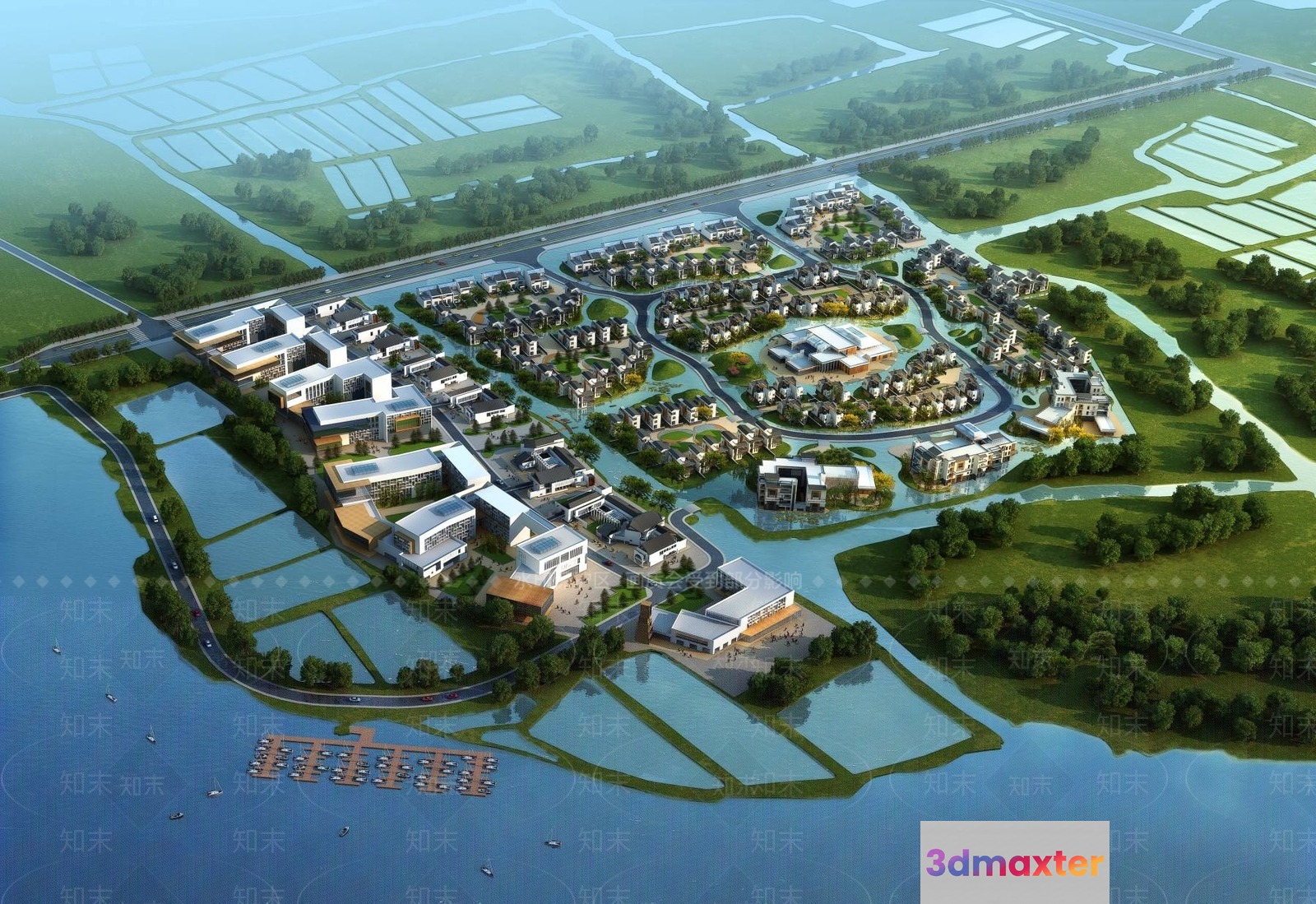 A Large Complex Of Buildings Likely A University Campus 3D Model - 5803 - VRAY Render