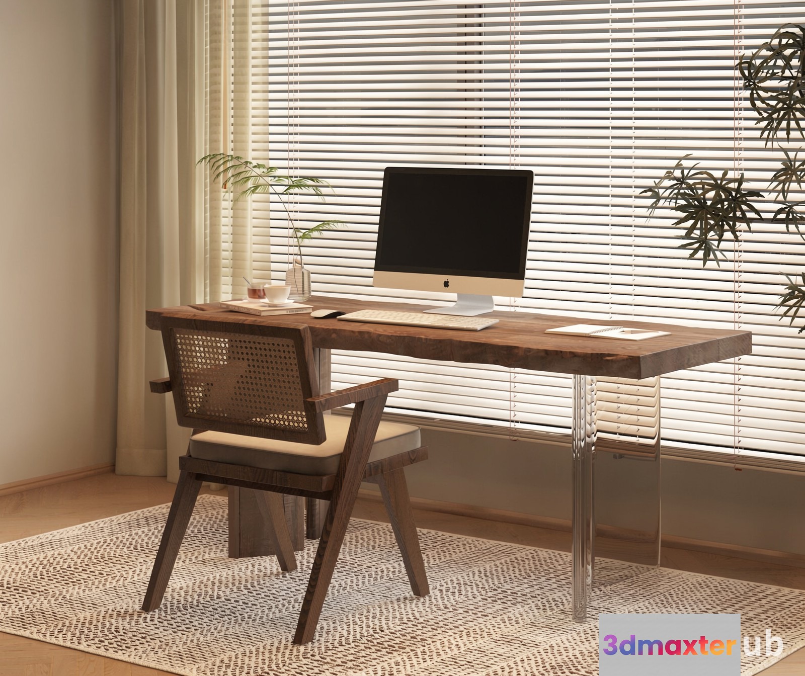 Wooden Desk 3D Model - 15185 - VRAY Render