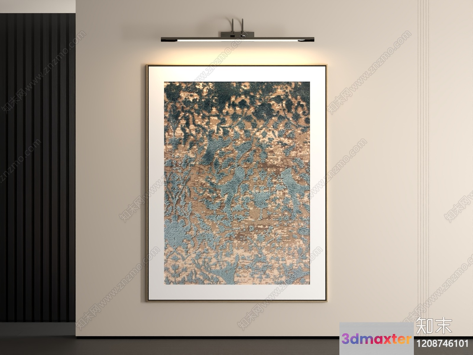 A Framed Abstract Art Piece 3D Model - 8950 - VRAY Render