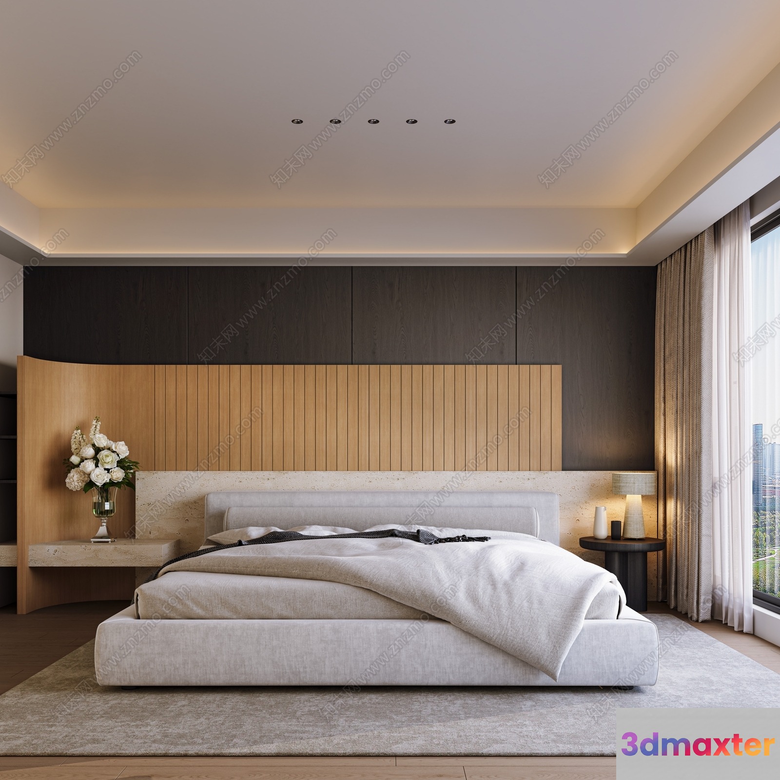 Cozy Modern Bedroom 3D Model - 4464 - VRAY Render