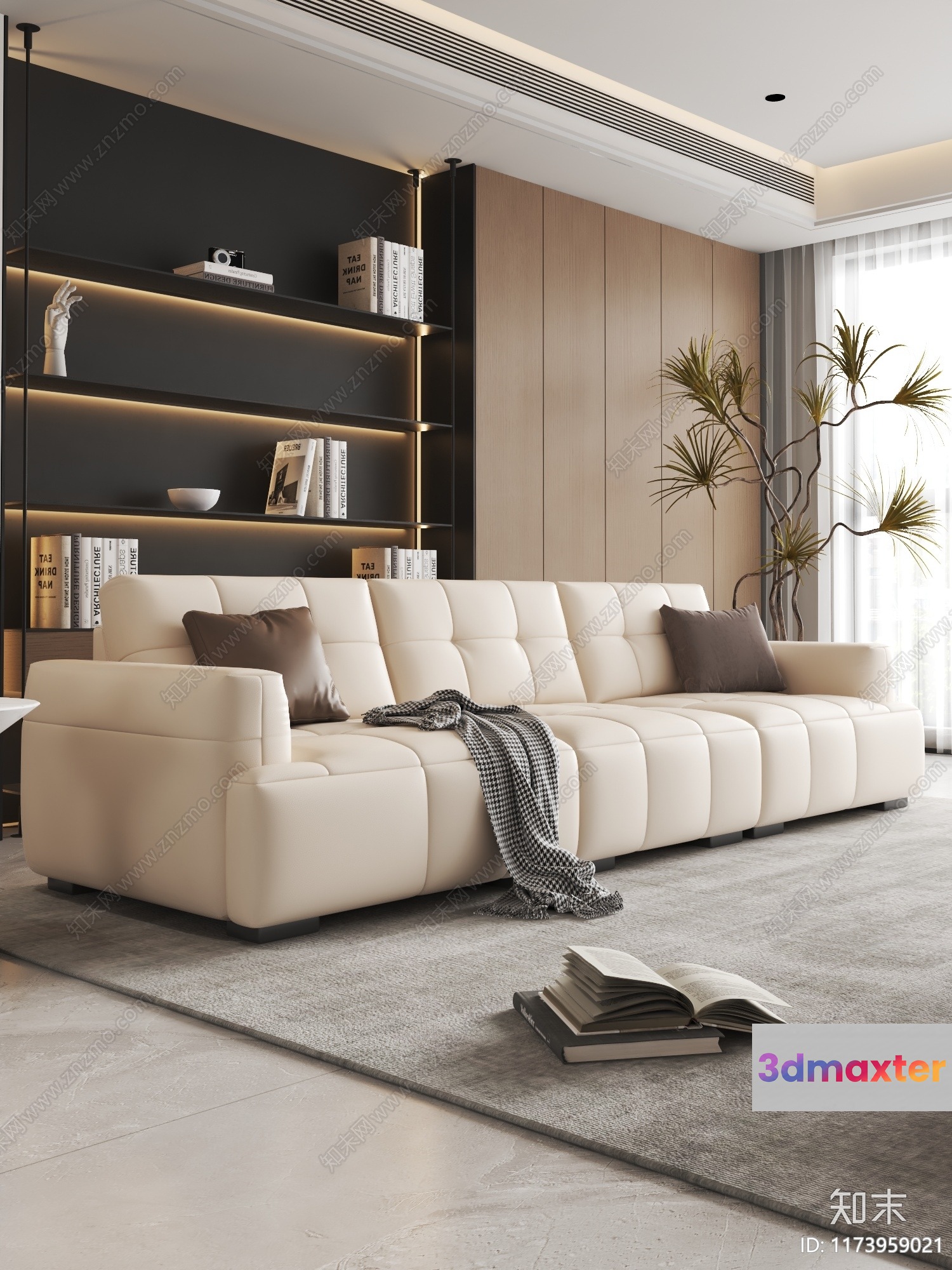 Modern Living Room 3D Model - 838 - VRAY Render