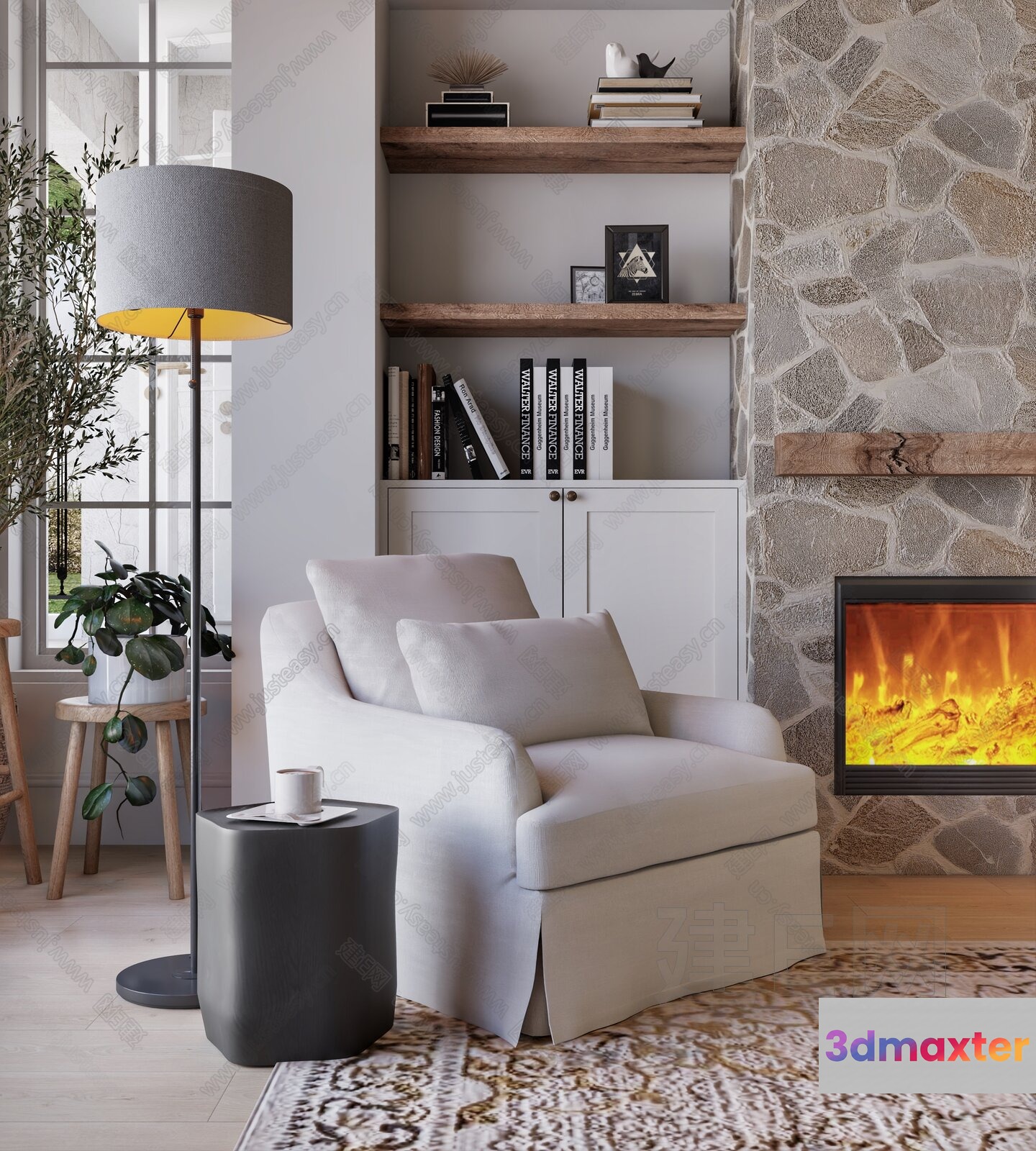 Cozy Living Room 3D Model - 18227 - VRAY Render