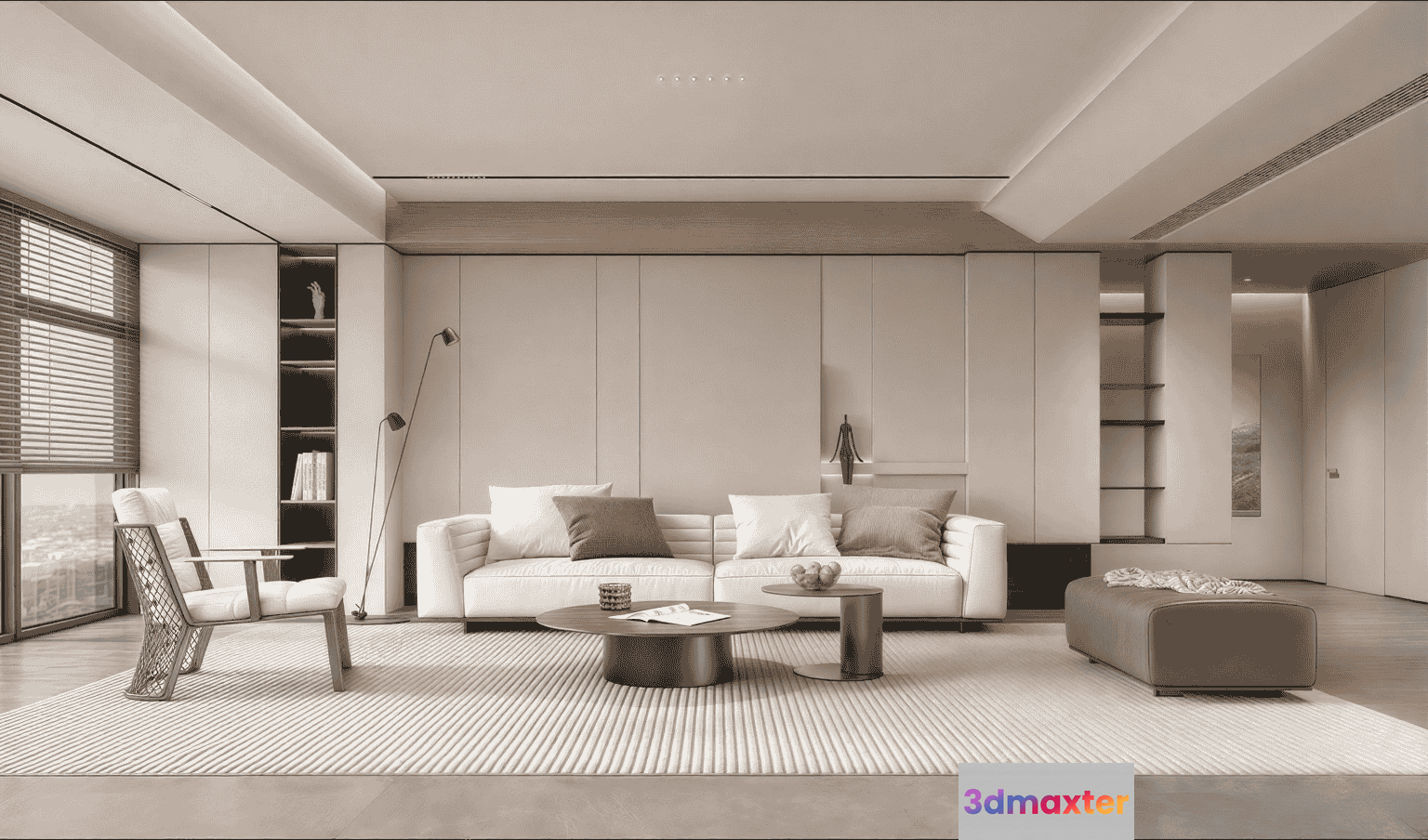 Modern Living Room 3D Model - 11830 - VRAY Render