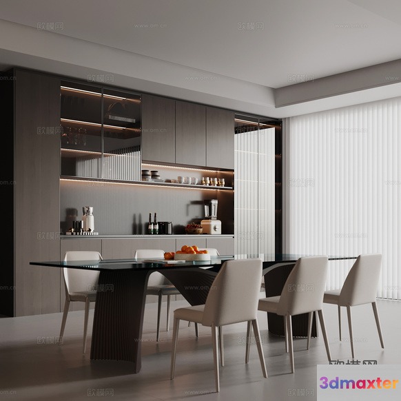 Modern Dining Room 3D Model - 11423 - VRAY Render