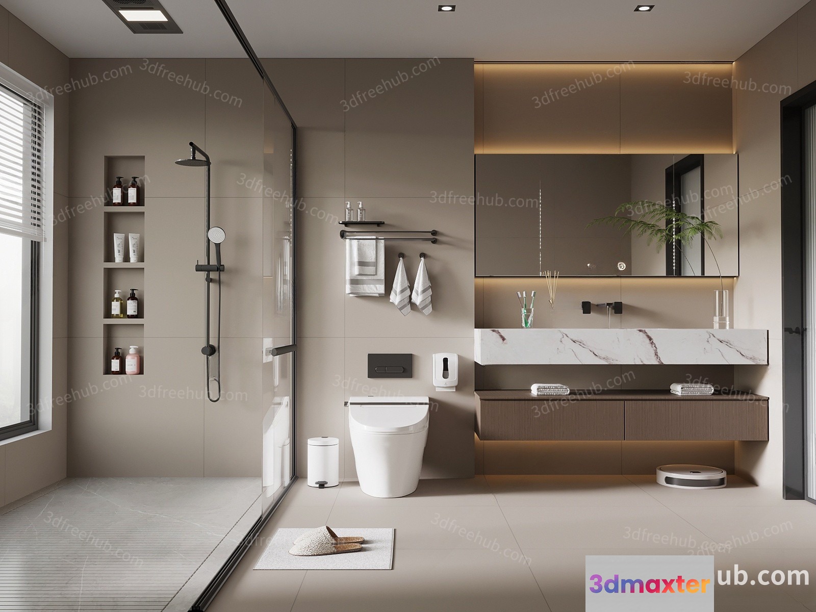 Modern Bathroom 3D Model - 18755 - VRAY Render