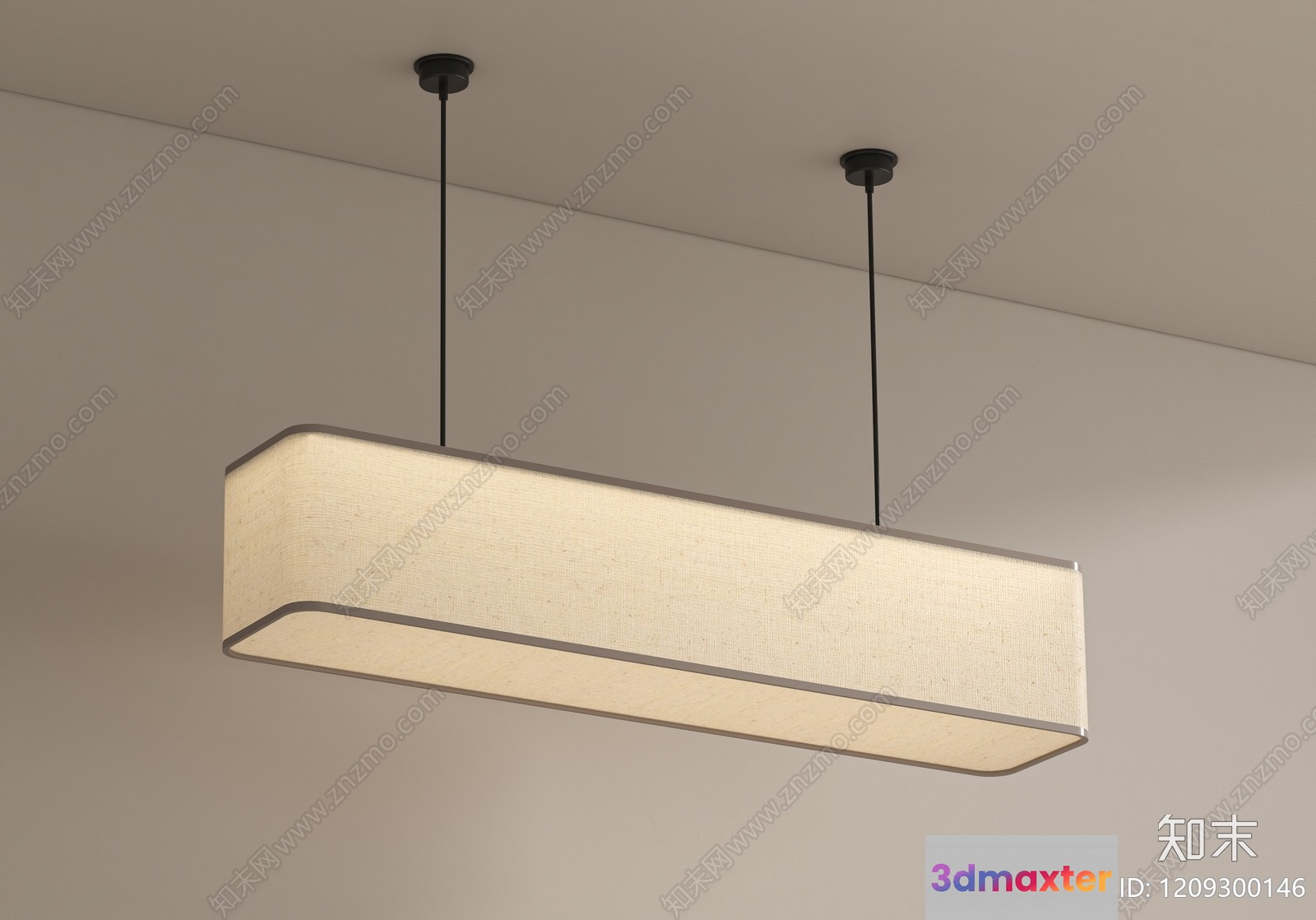 A Rectangular Light Fixture 3D Model - 4990 - VRAY Render