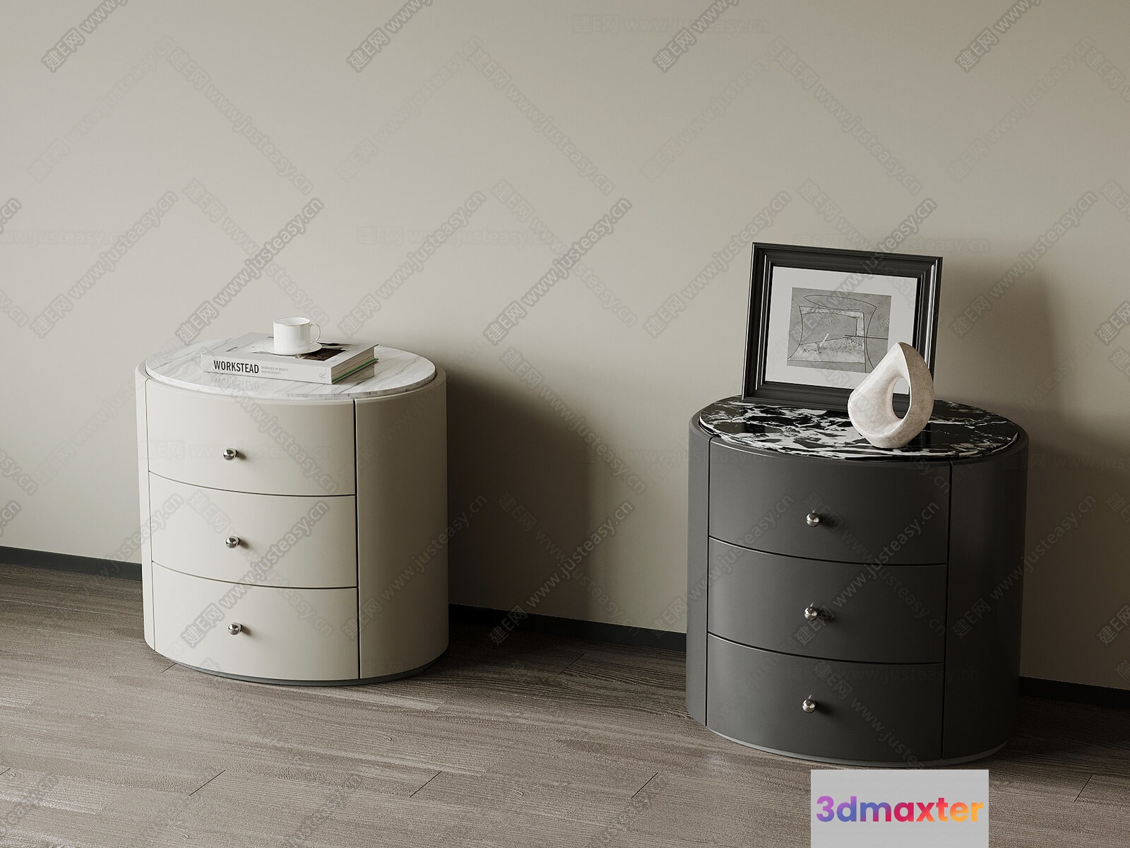Modern Round Dressers 3D Model - 15942 - VRAY Render