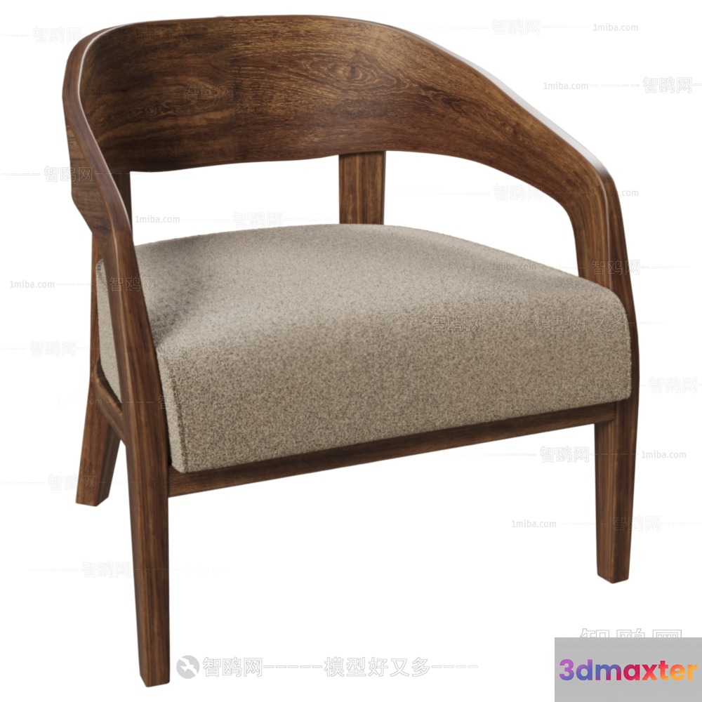 Wooden Accent Chair 3D Model - 13044 - VRAY Render