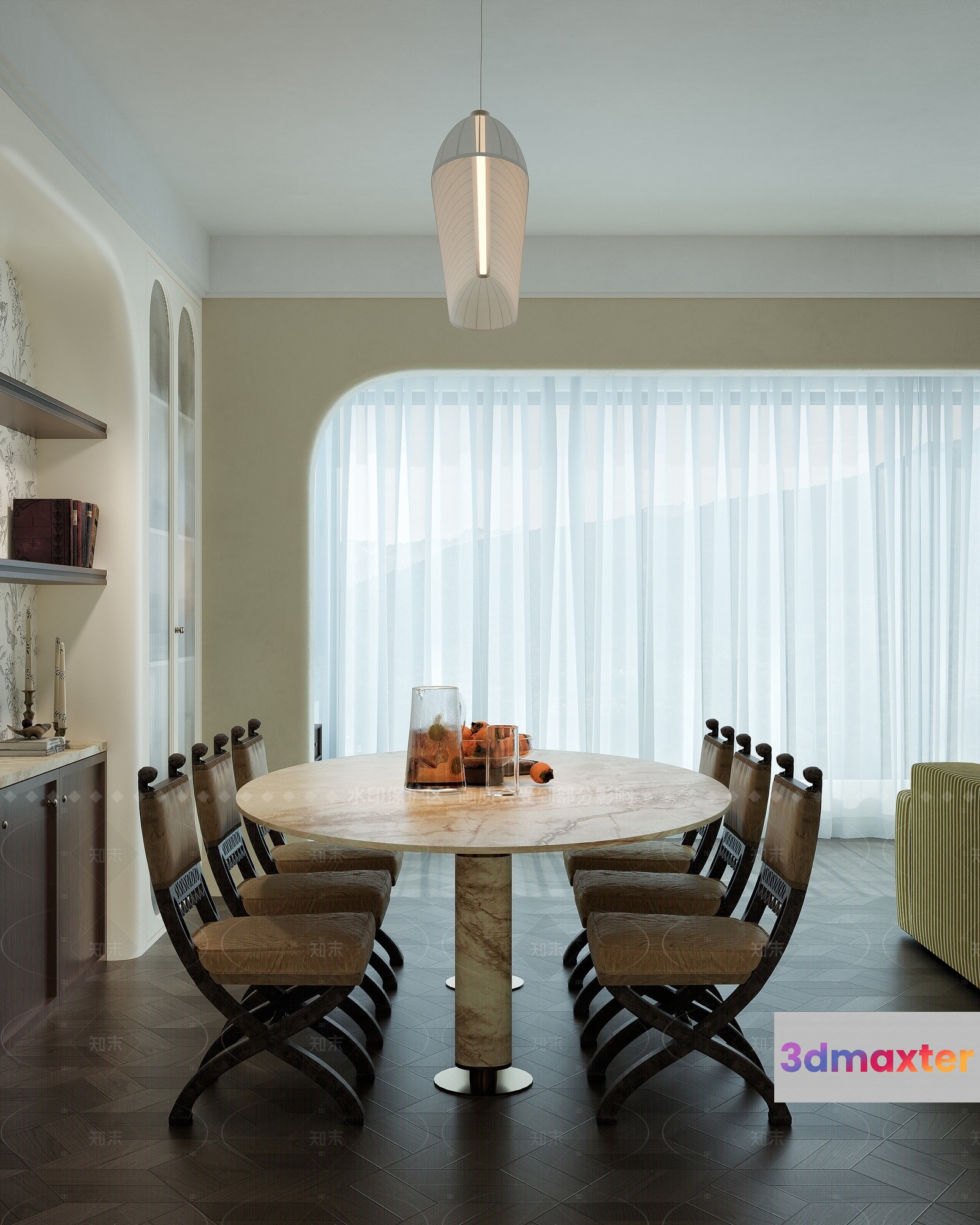 Modern Dining Room 3D Model - 4214 - CORONA Render