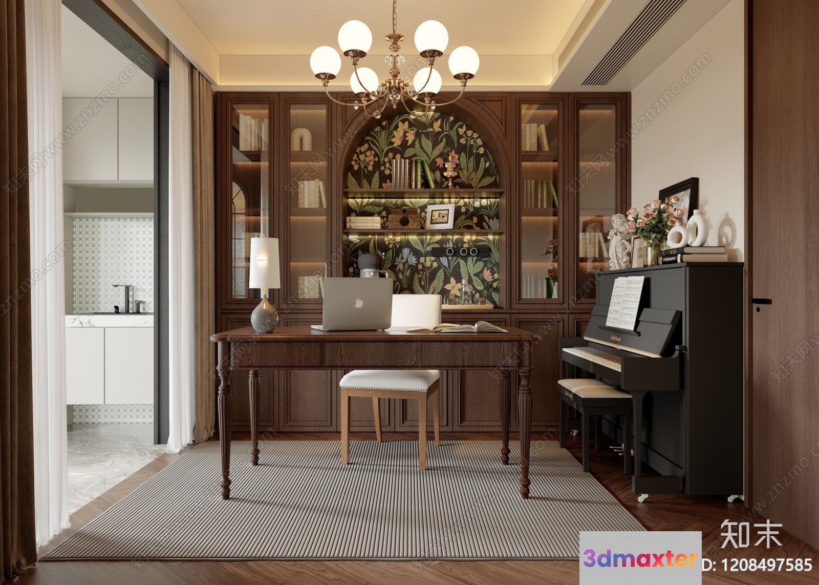 Modern Home Office 3D Model - 928 - VRAY Render