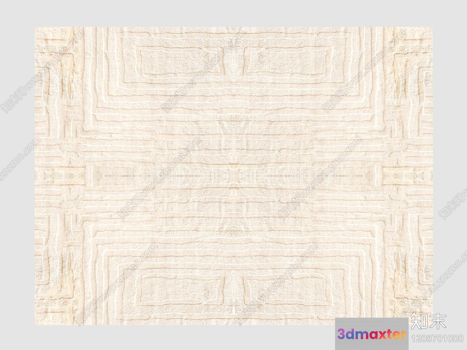 A Beige Rug With A Geometric Pattern 3D Model - 8896 - VRAY Render