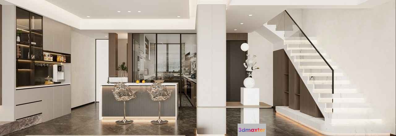 Modern Contemporary Office 3D Model - 952 - CORONA Render