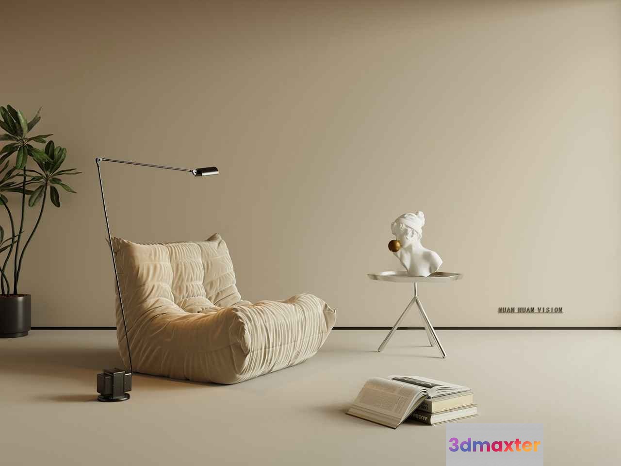 Modern Minimalist Living Room 3D Model - 21938 - VRAY Render