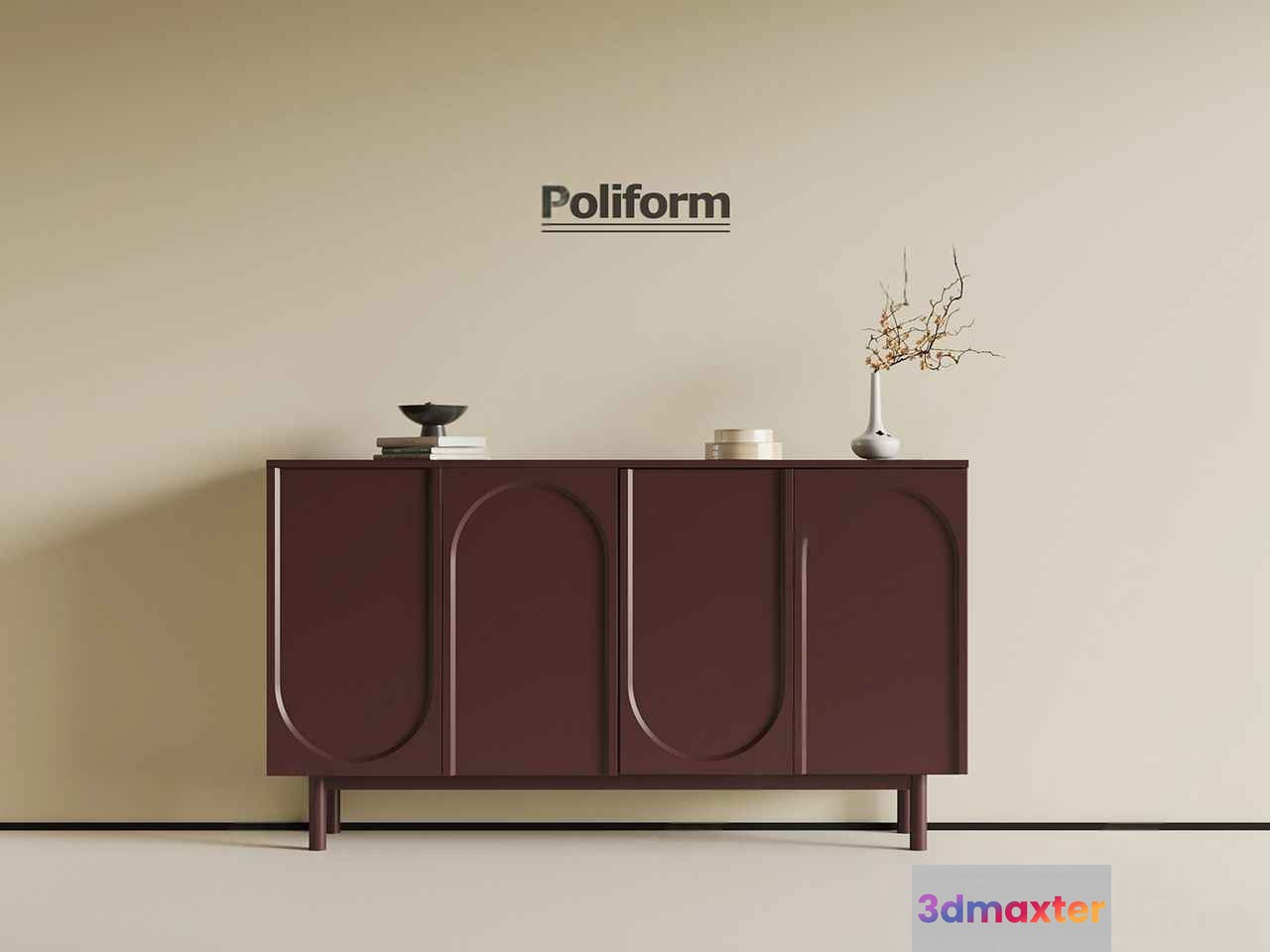 Mid-Century Modern Sideboard 3D Model - 21398 - VRAY Render