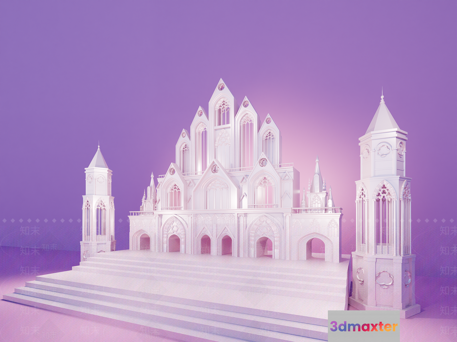 A White Castle 3D Model - 4336 - VRAY Render