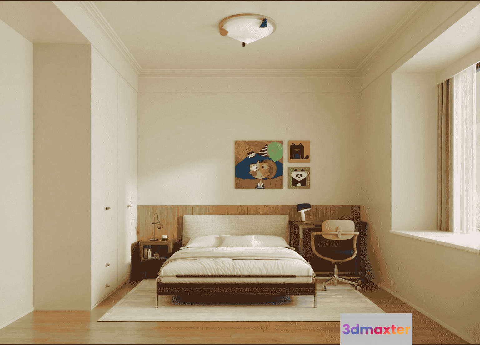 Modern Bedroom Setup 3D Model - 14576 - VRAY Render