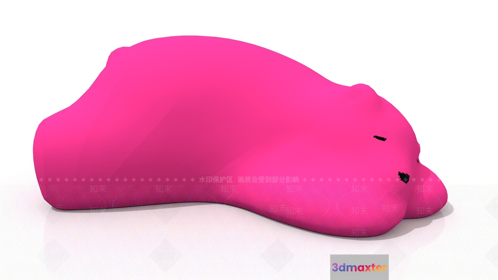 A Pink Cartoonish Object With A Face 3D Model - 4964 - VRAY Render