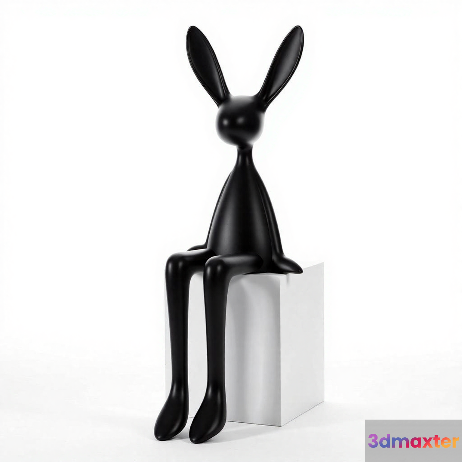 Black Rabbit Statue 3D Model - 2382 - VRAY Render