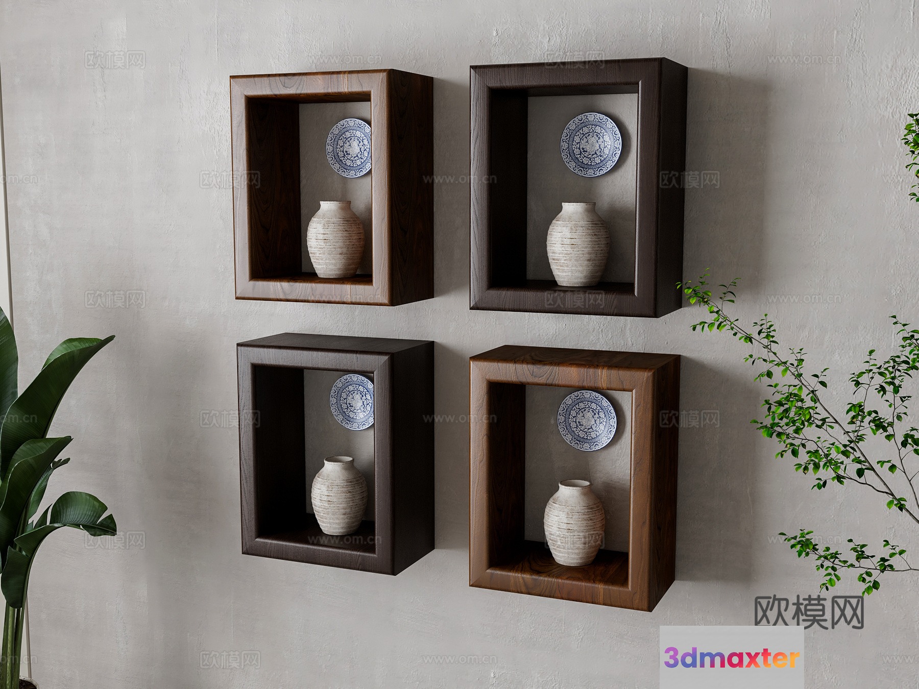Modern Wood Decor 3D Model - 12673 - VRAY Render