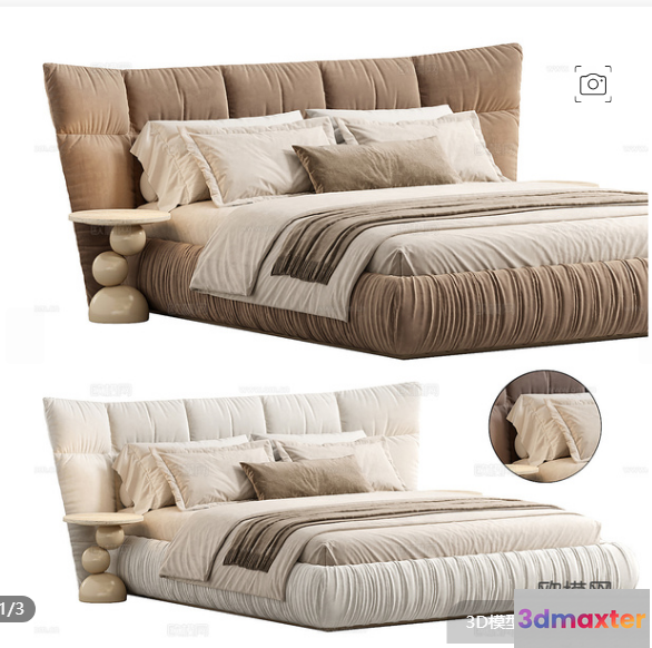 Modern Bedroom Furniture 3D Model - 1754 - CORONA Render